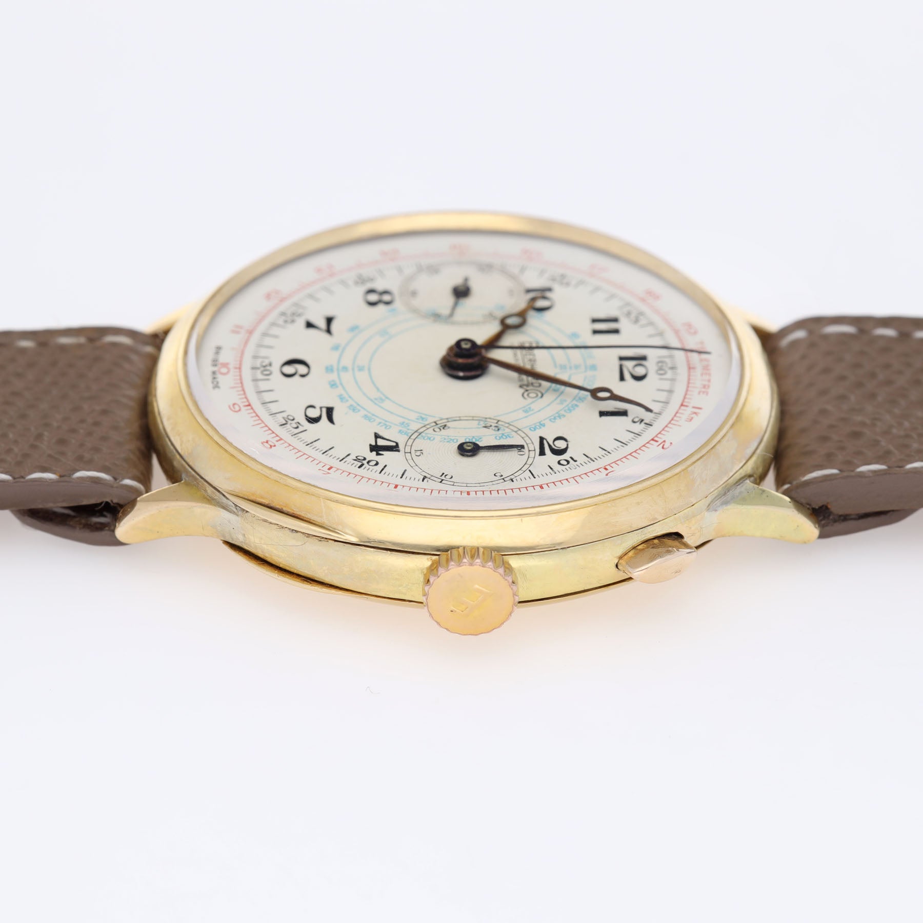 Eberhard & Co Monopusher Pre Extra Fort Chronograph 18 Karat Gelbgold