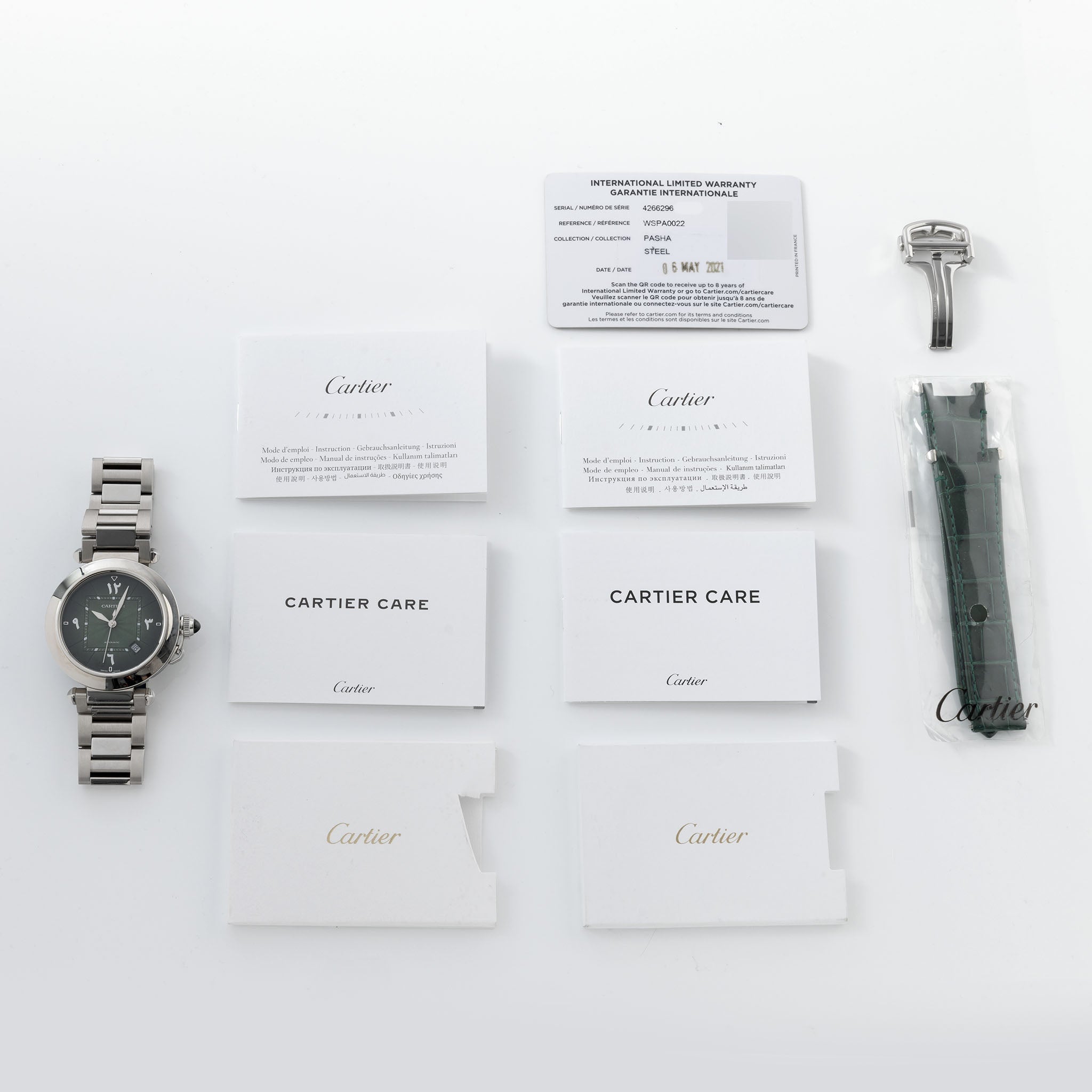 Cartier Pasha Green Middle East limited Edition with Warrantee Card 