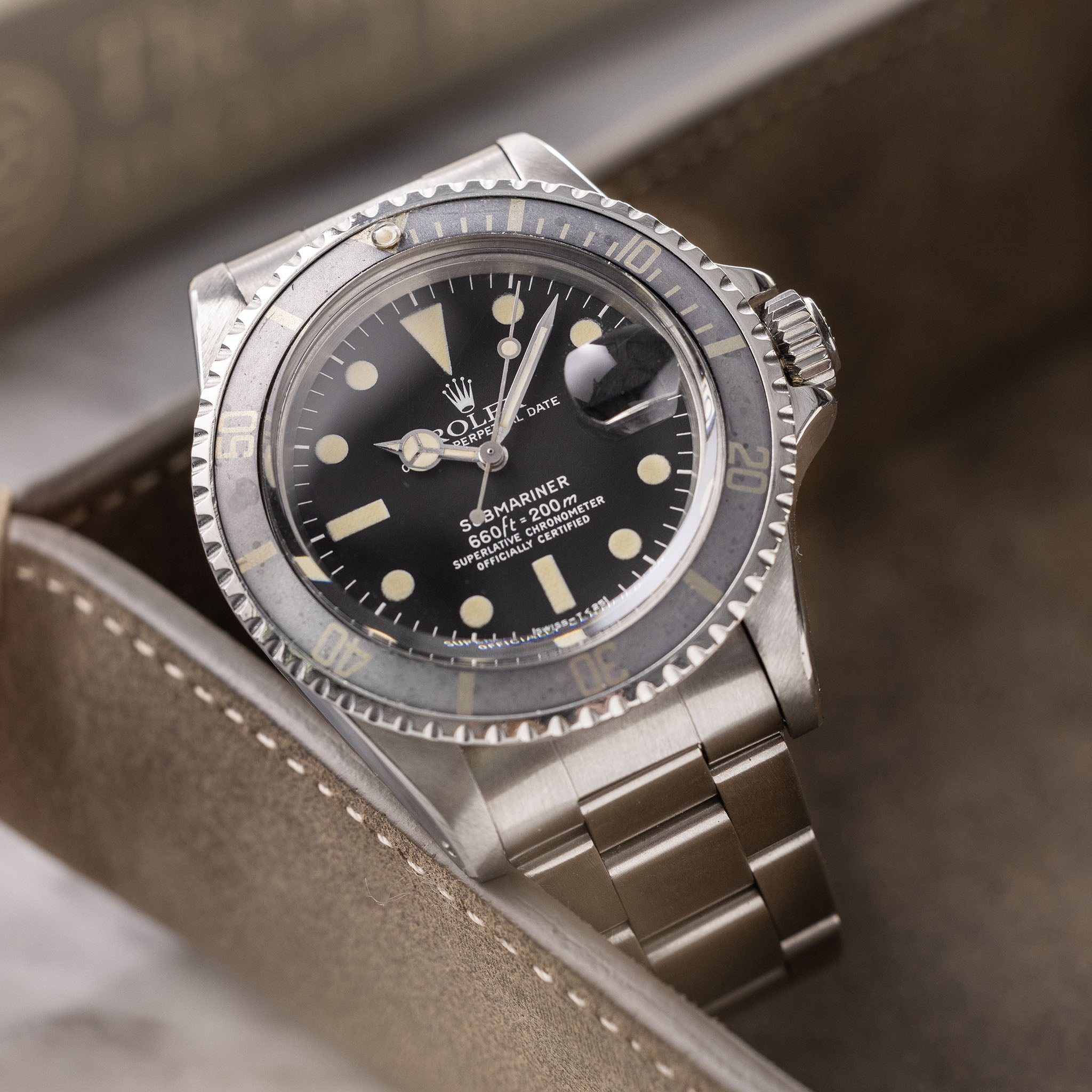 Rolex Submariner 1680 MK1 Maxi Ghost Lünette Mit Box und Papiere