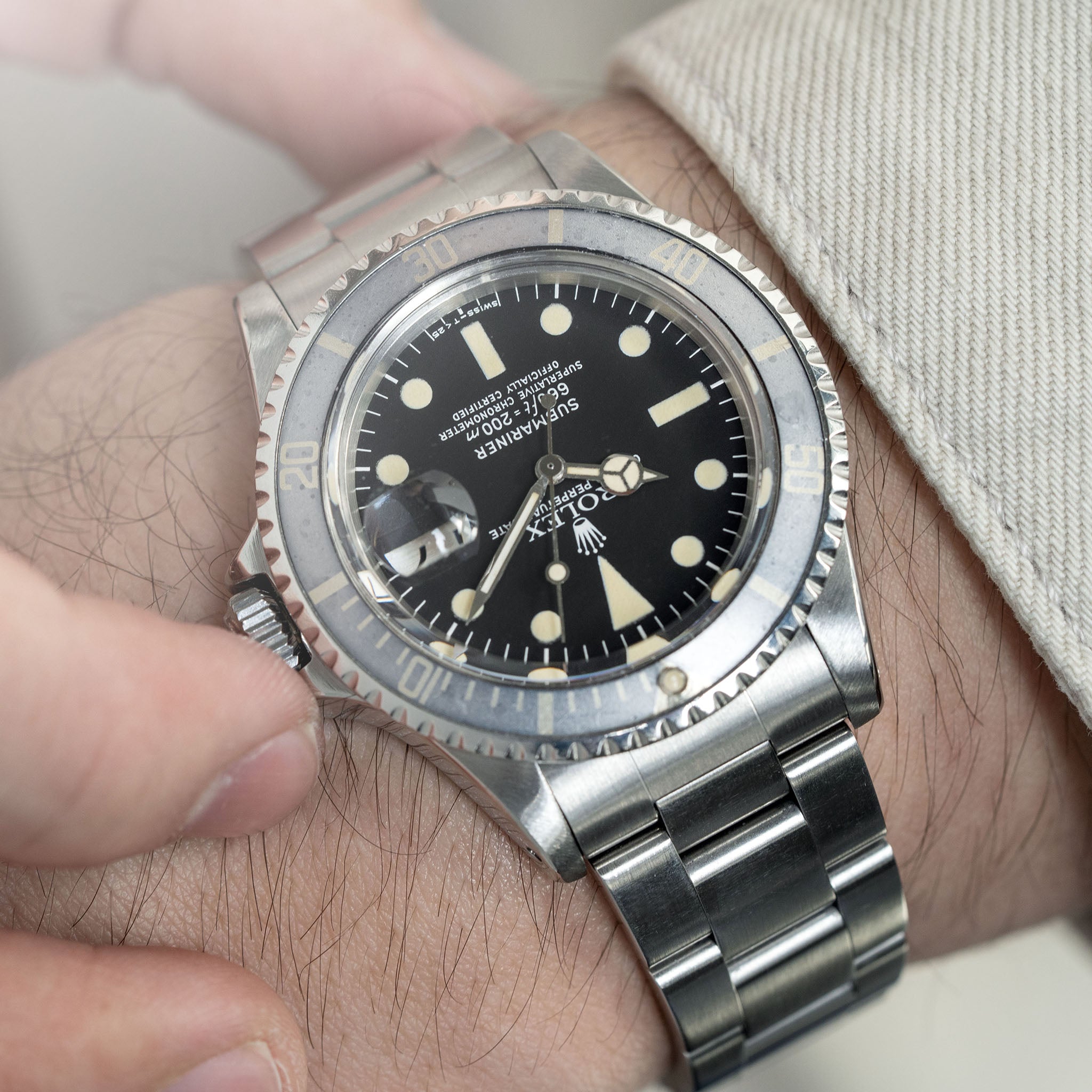 Rolex Submariner 1680 MK1 Maxi Ghost Lünette Mit Box und Papiere
