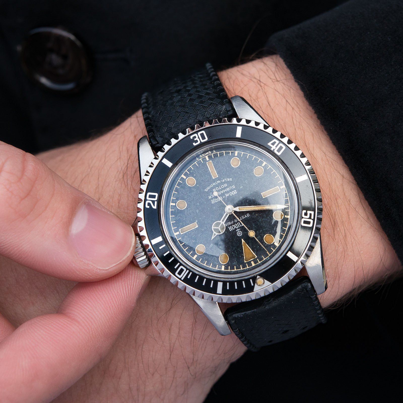 Tudor Pointed Submariner Ref 7928 with British Royal Navy History
