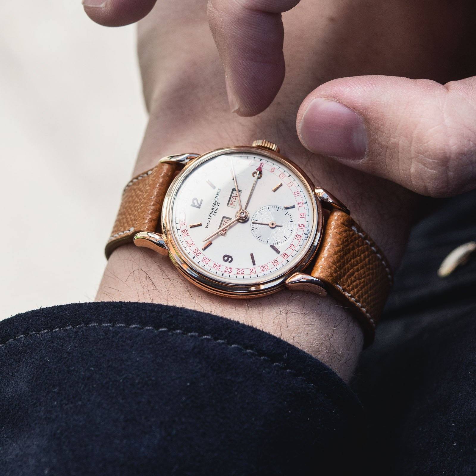 Vacheron and Constantin Triple Date Calendar 4240 Pink Gold