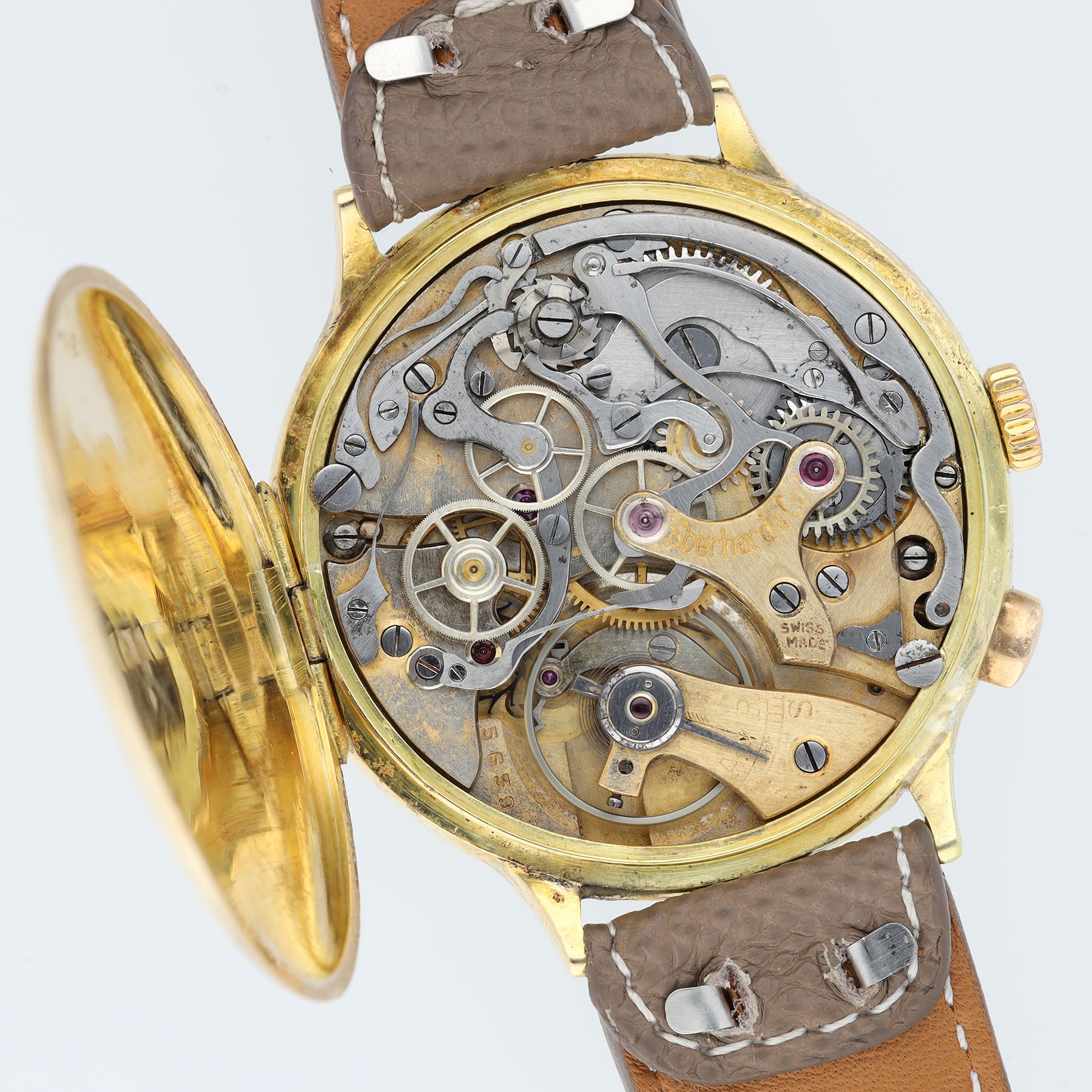 Eberhard & Co Monopusher Pre Extra Fort Chronograph 18 Karat Gelbgold