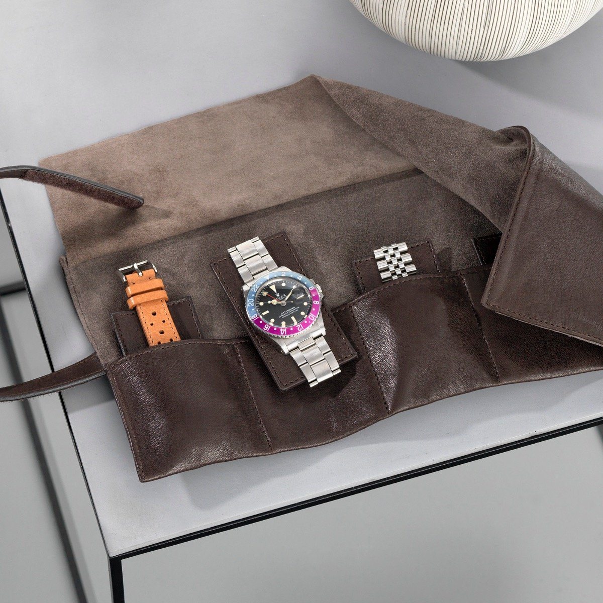Classy Leder Uhrenrolle Seal