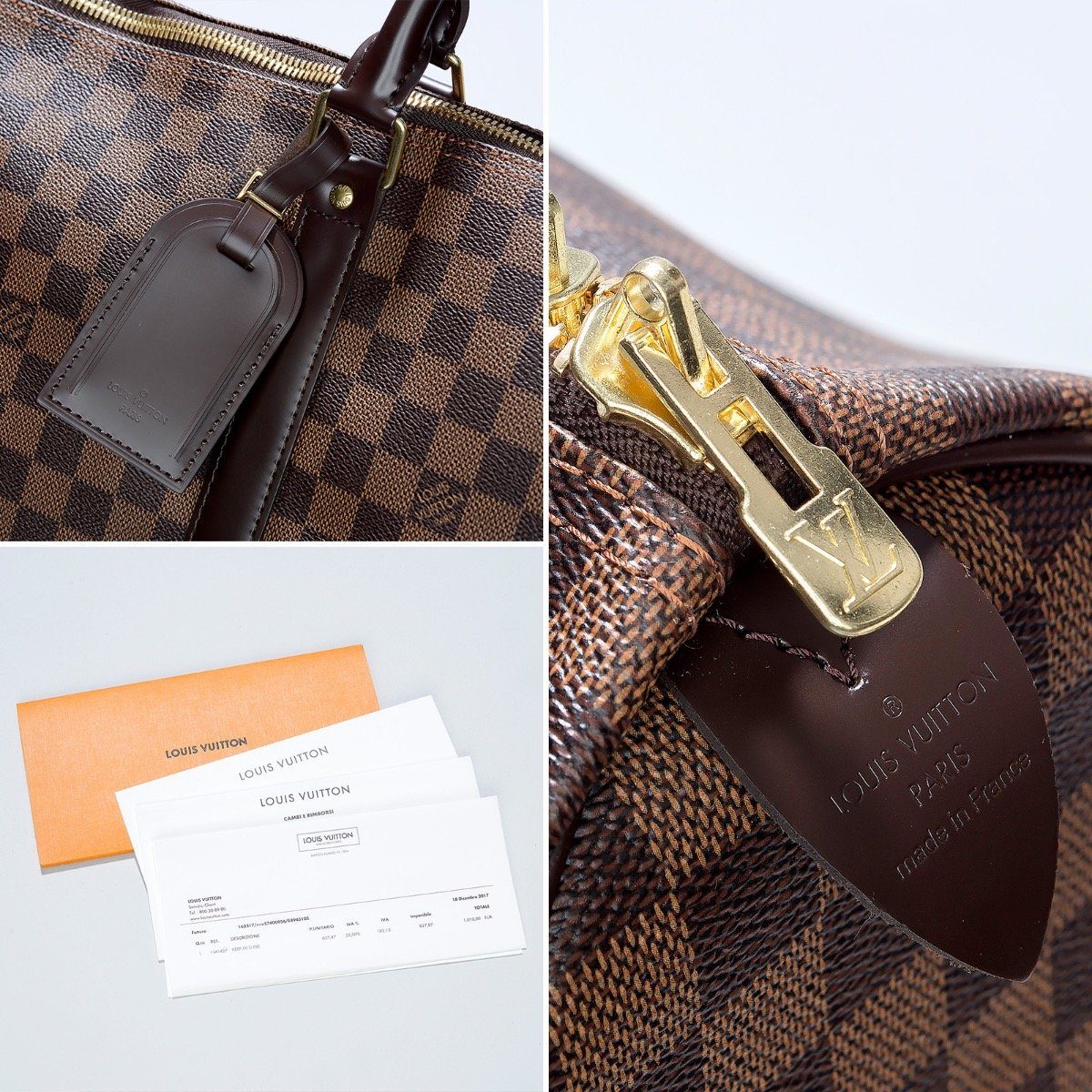 Louis Vuitton Damier Ebene Canvas Keepall 50 Tasche