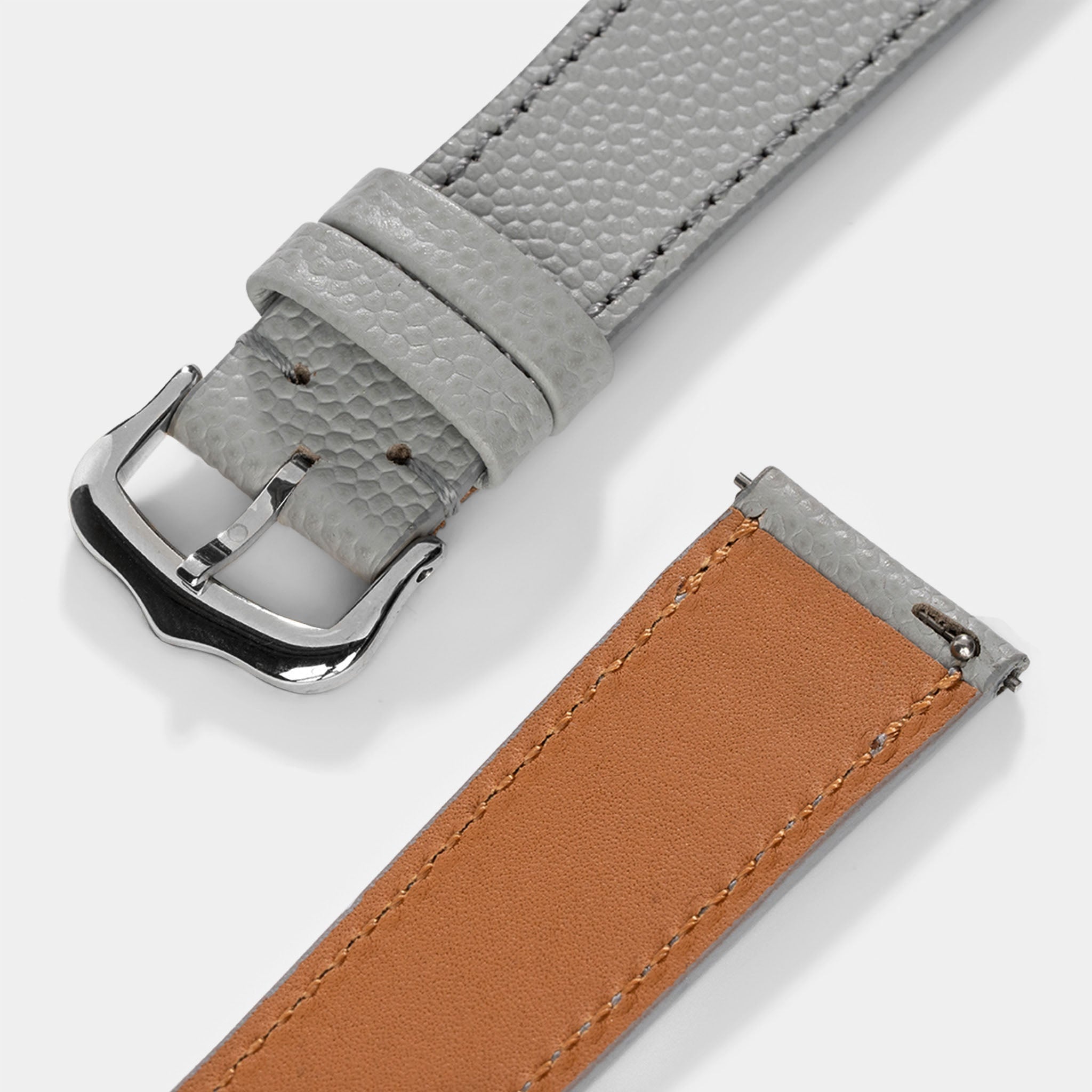 Strap for Cartier Tank Must (2021-2024) - The Pebbled Bright Grey