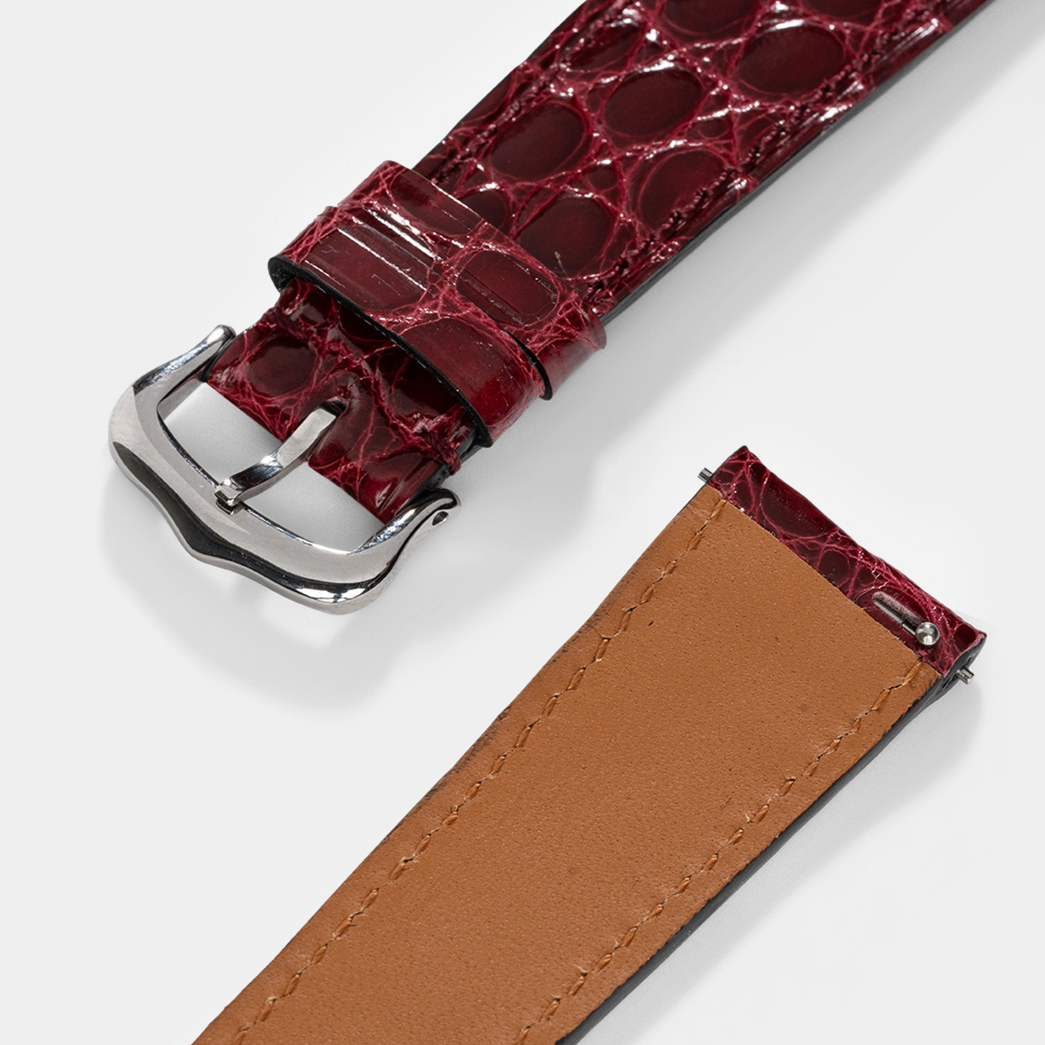Strap for Cartier Tank Must (2021-2024) - The Bordeaux Alligator
