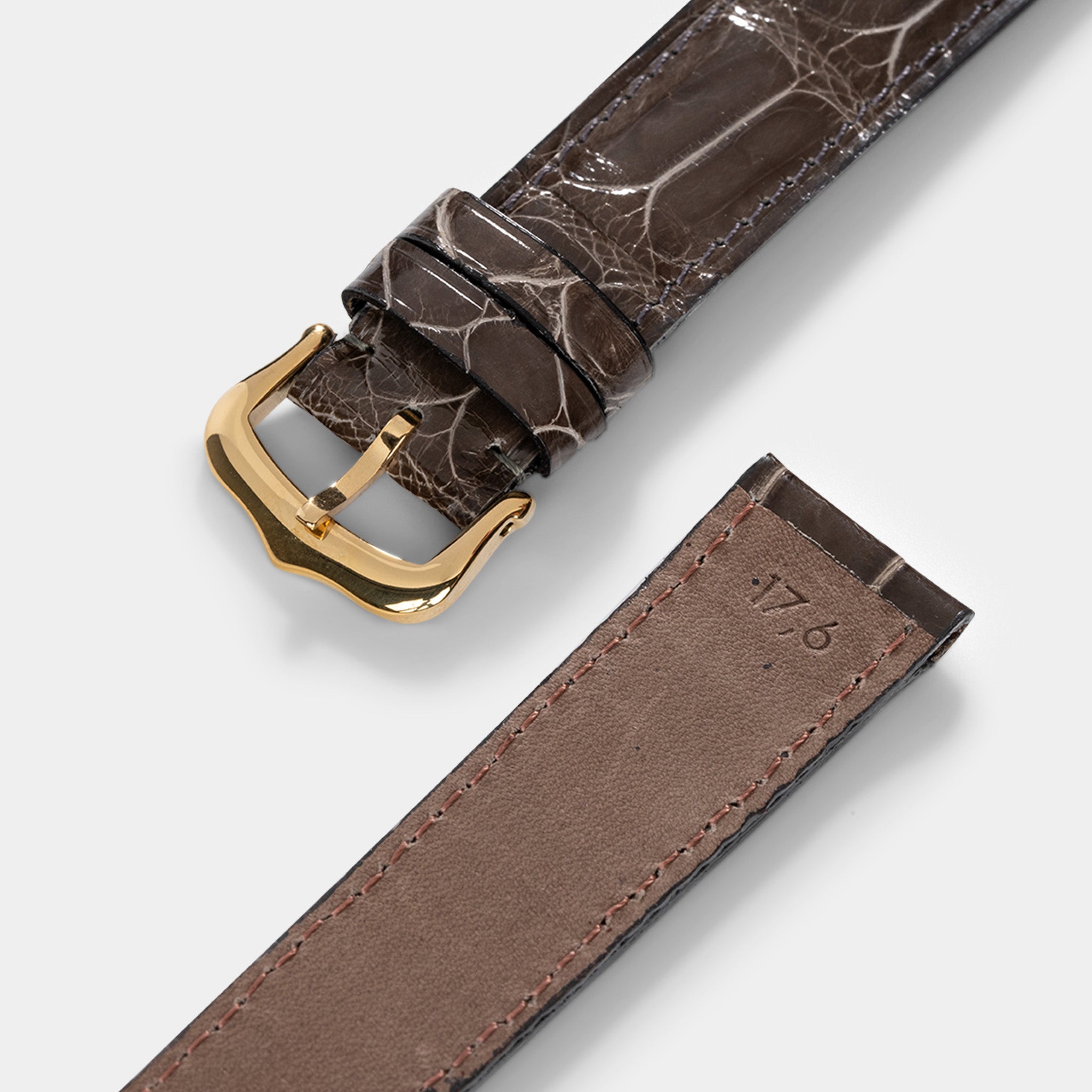 Strap for Cartier 17.5 mm - The Taupe Grey Full Cut Alligator Watch Strap