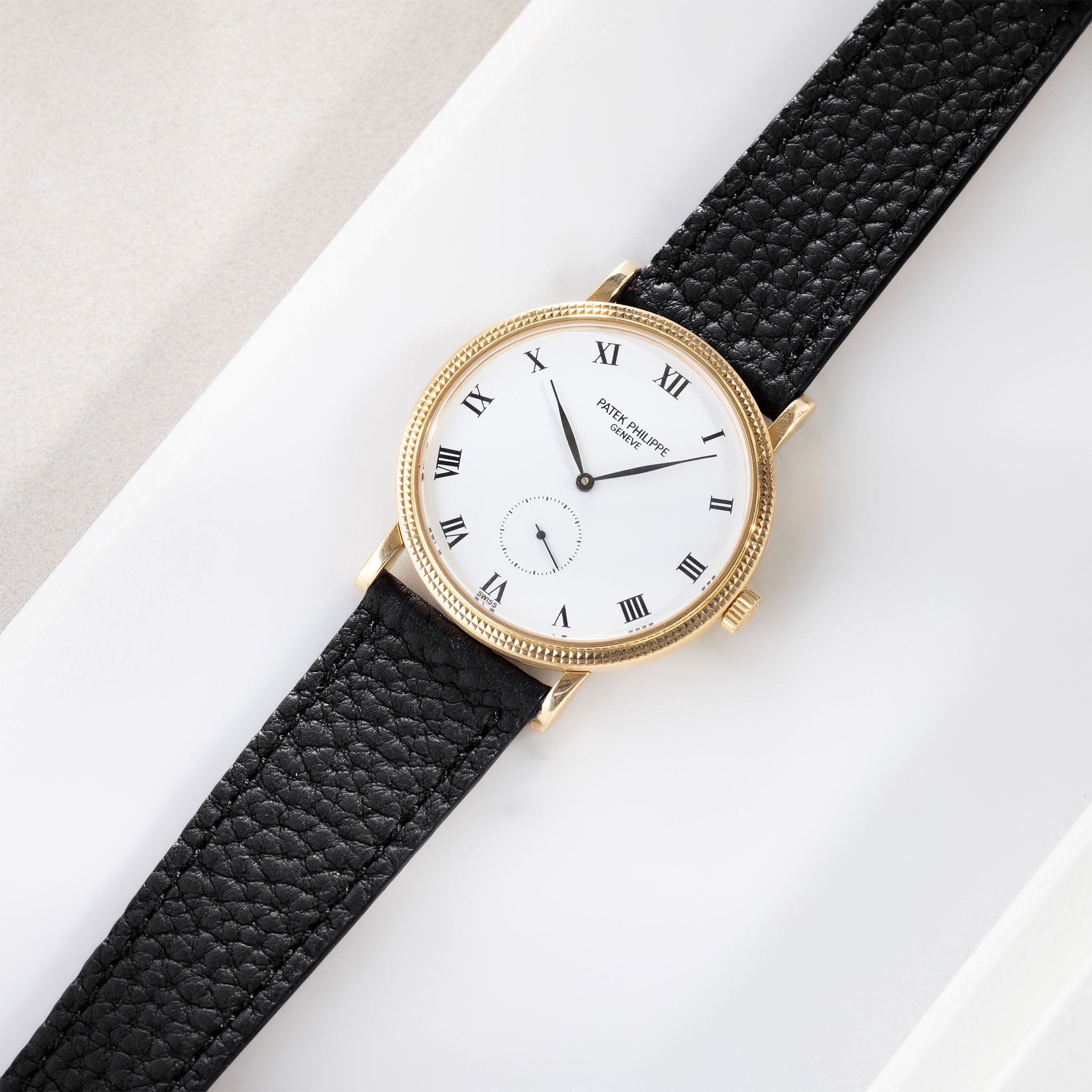 Strap for Patek Philippe Calatrava - Noir Grana Leather