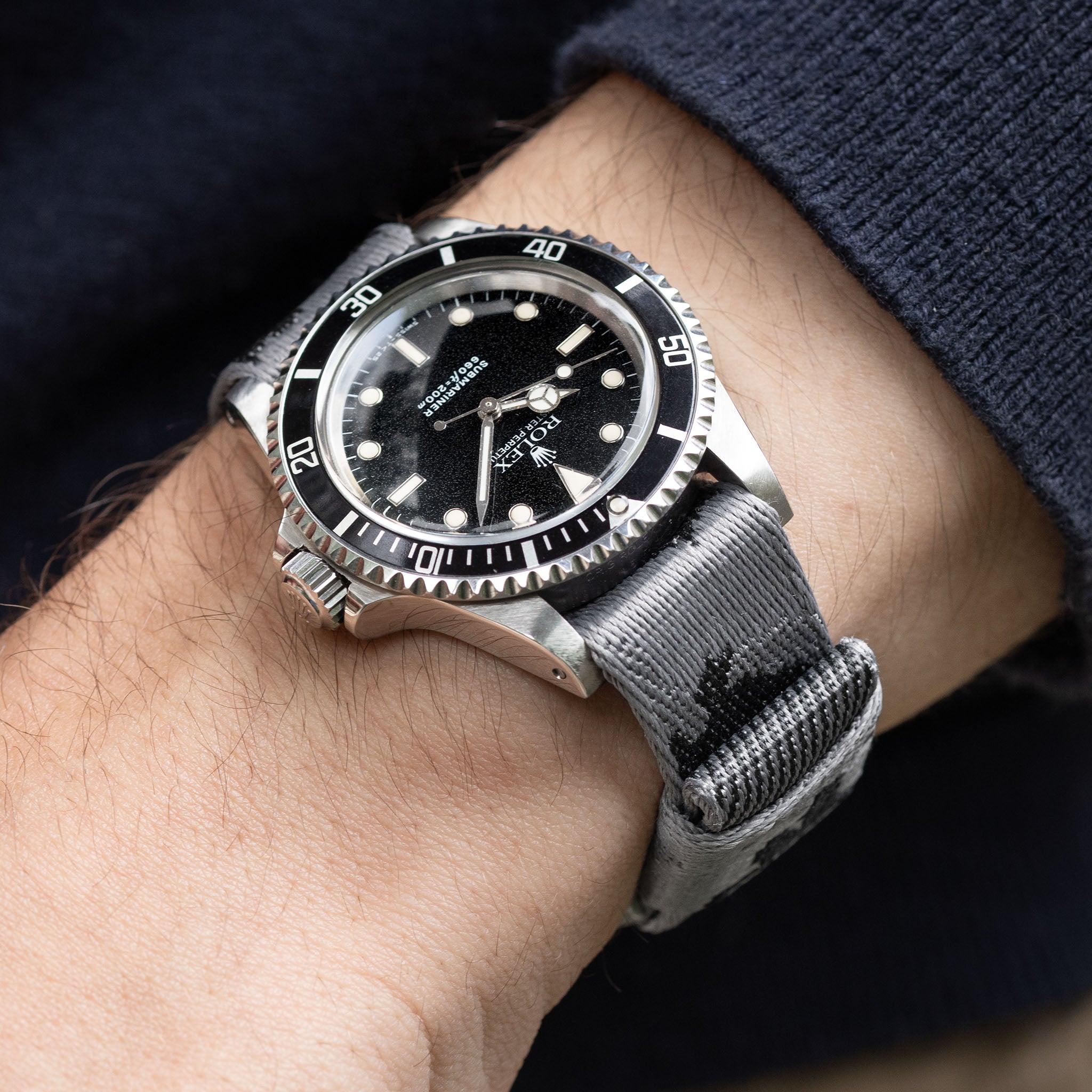 One Piece Single Pass Shadow Camo Jacquard Watch Strap