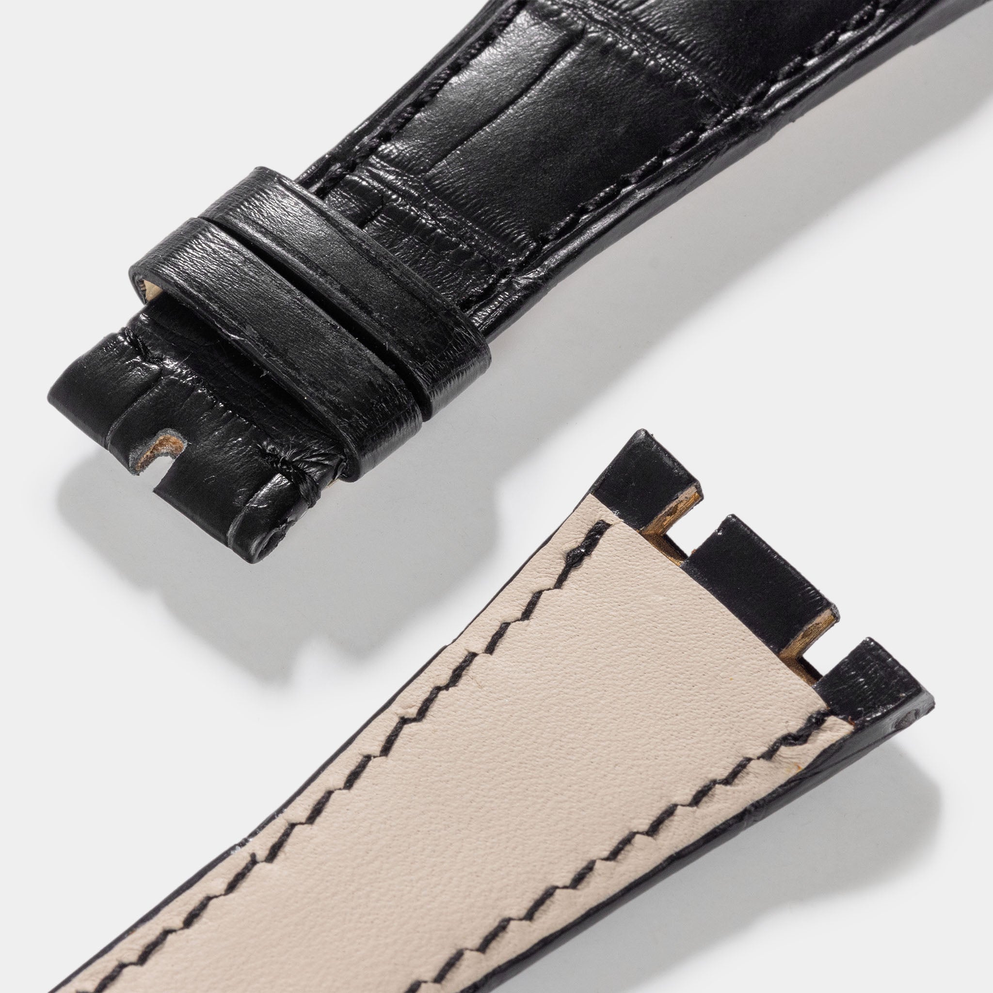 uxury_Black_Alligator_leather_Watch_Strap_For_Audemars_piguet_royal_oak_offshore_43mm