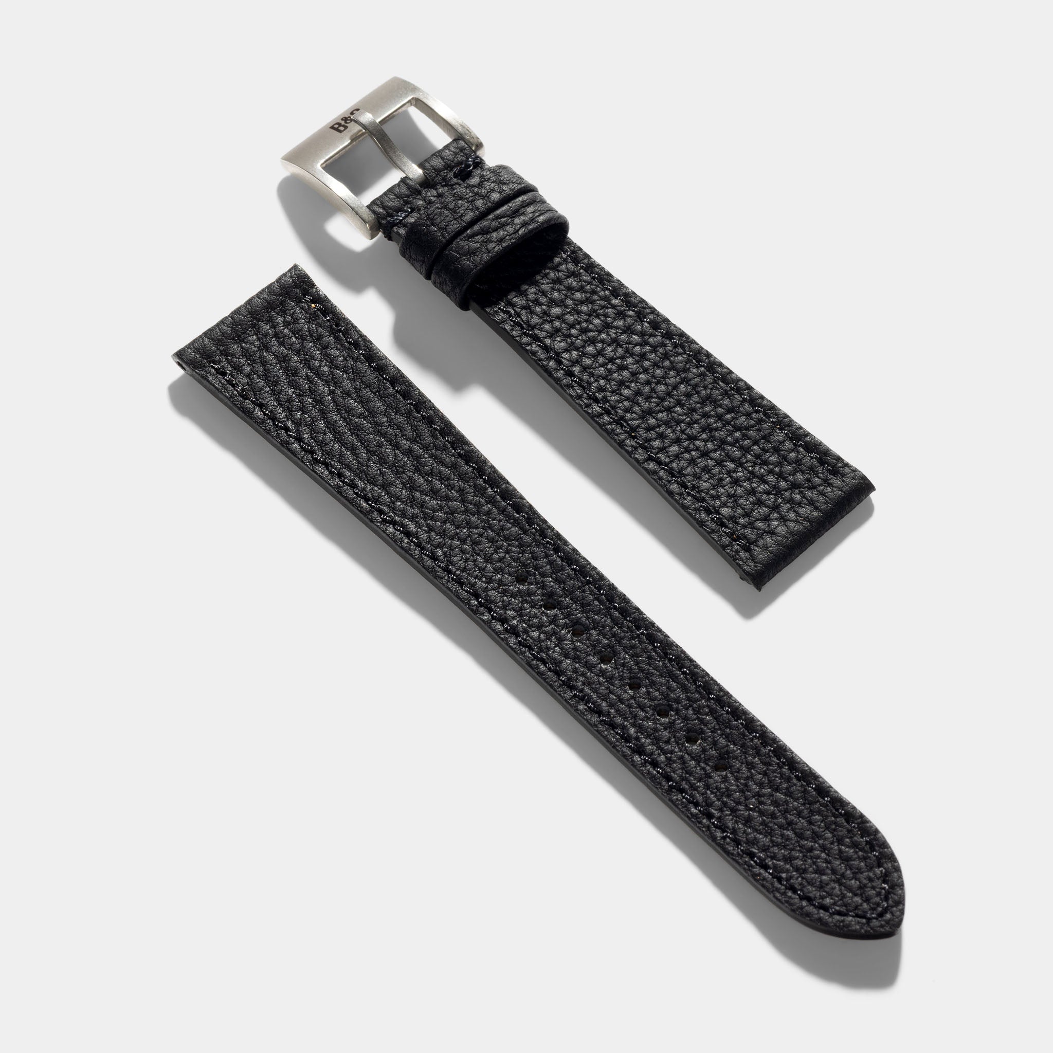 Strap for Patek Philippe 130 / 533 Chronograph - Noir Grana Leather Strap