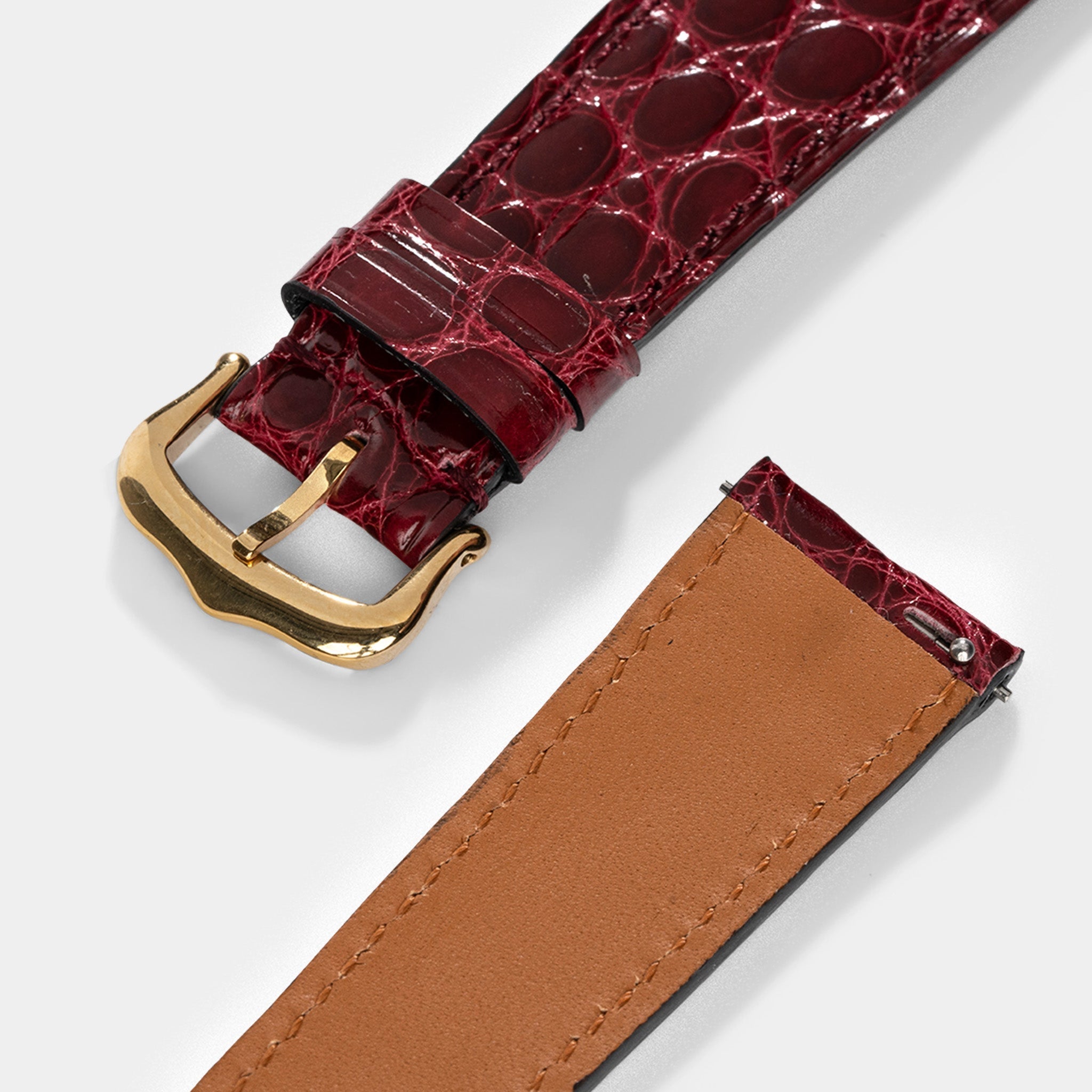 Strap for Cartier Tank Louis (2021-2024) - The Bordeaux Alligator