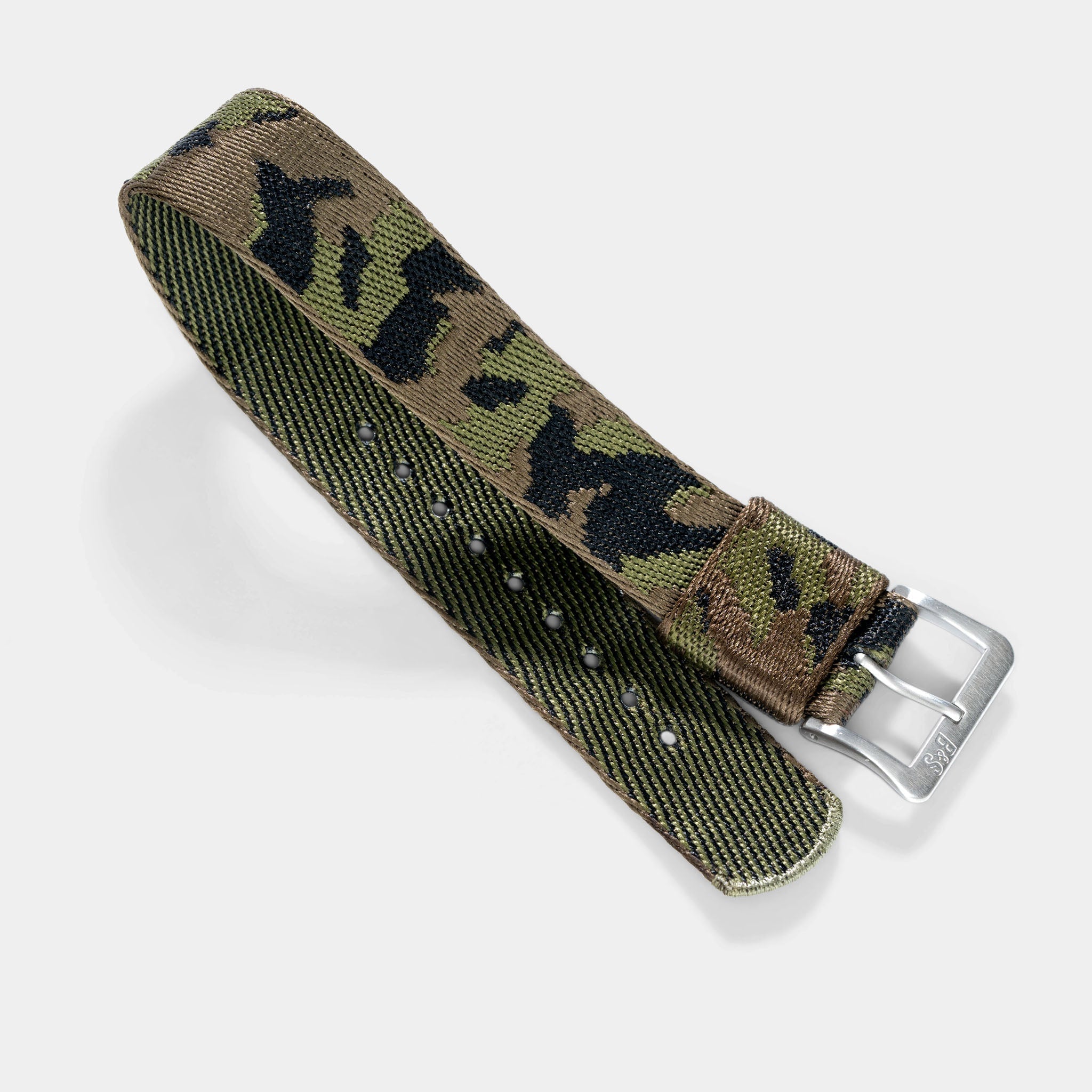 One Piece Single Pass Jungle Camo Jacquard Watch Strap