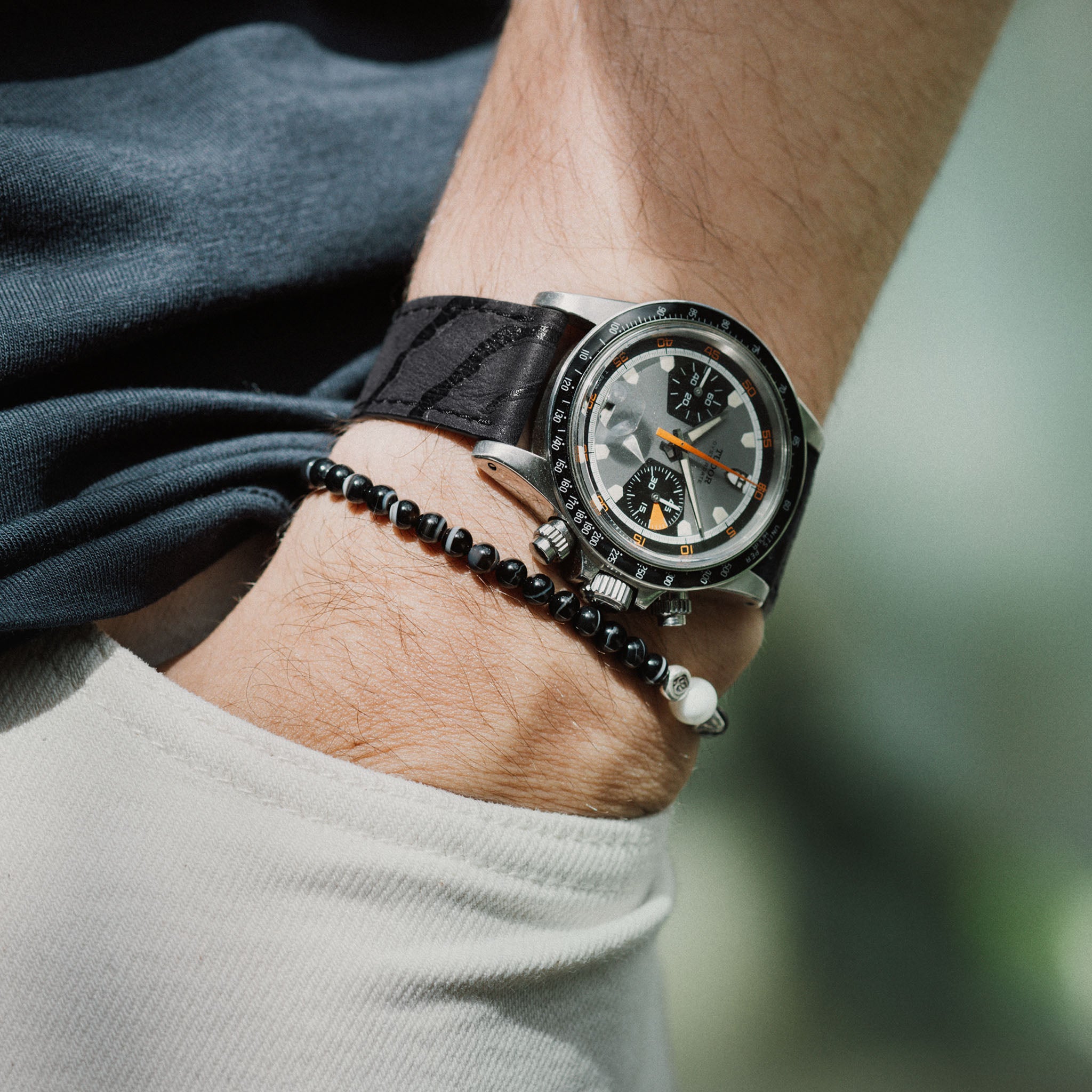 Elegant_structured_black_Leather_Watch_Strap_Tudor_Oyster_Date_Chronograph_Homeplate_7031