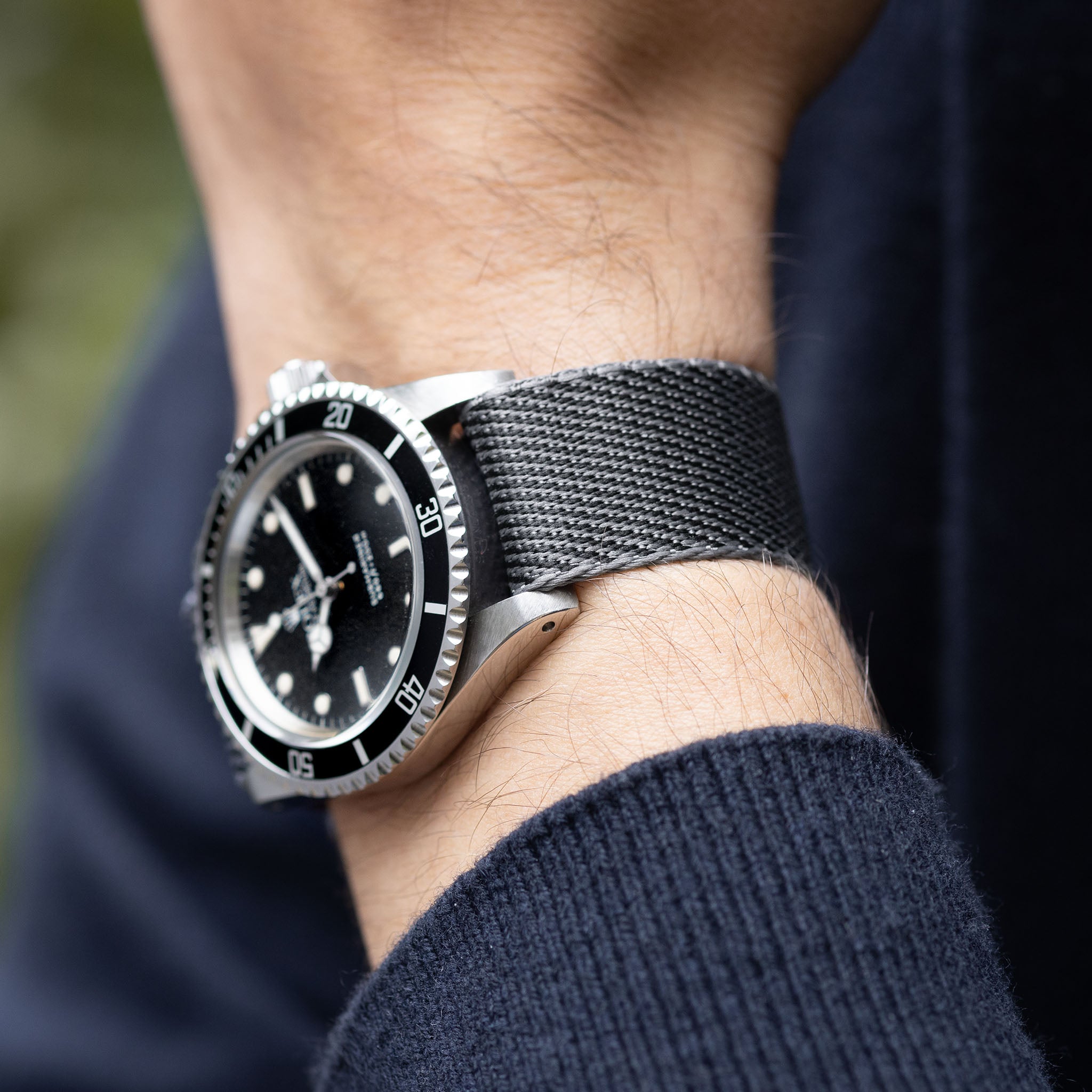 One Piece Single Pass Shadow Camo Jacquard Watch Strap