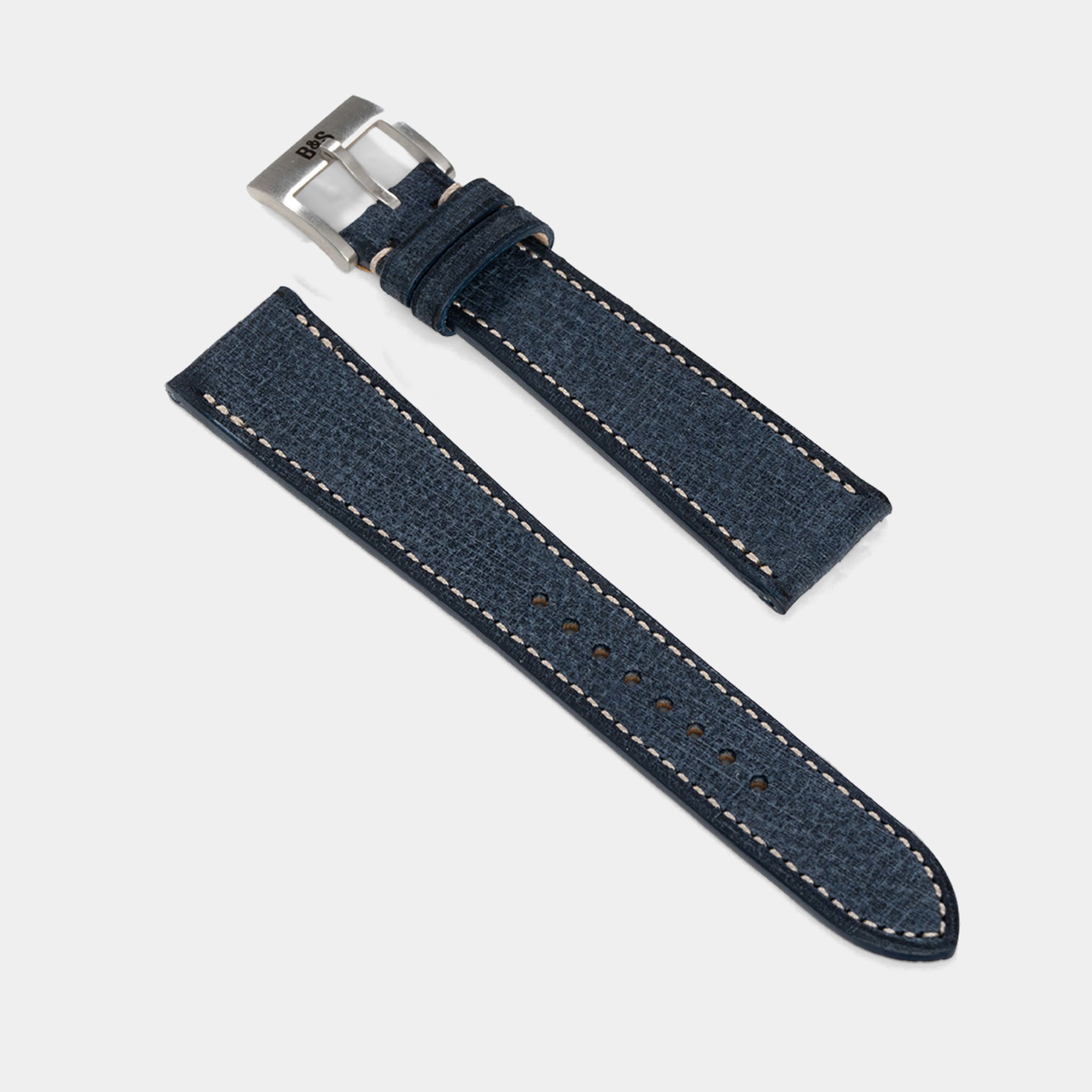 Linen Leather Watch Strap - Denim Blue