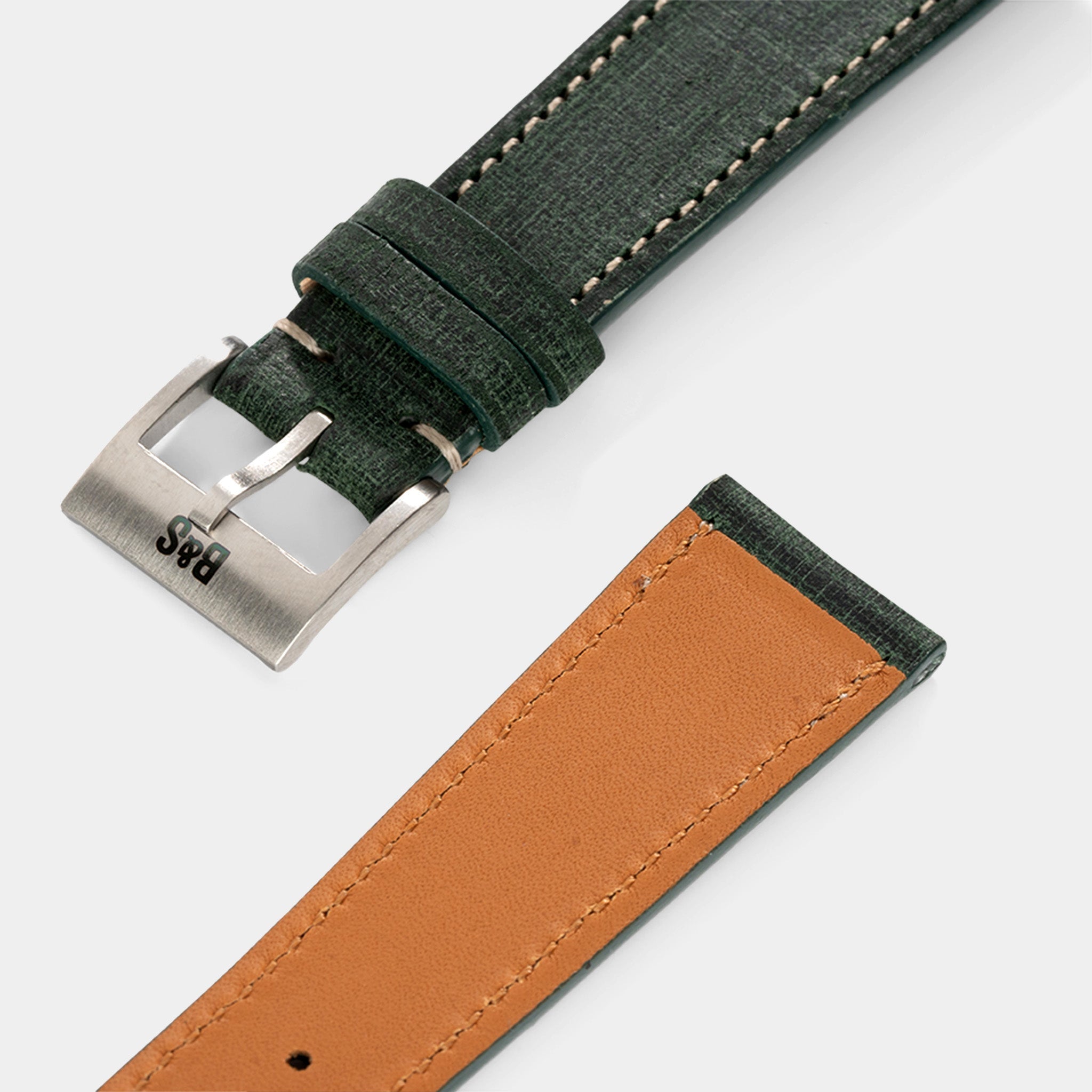 Uhrenarmband für Rolex Seadweller - Green Linen Leather