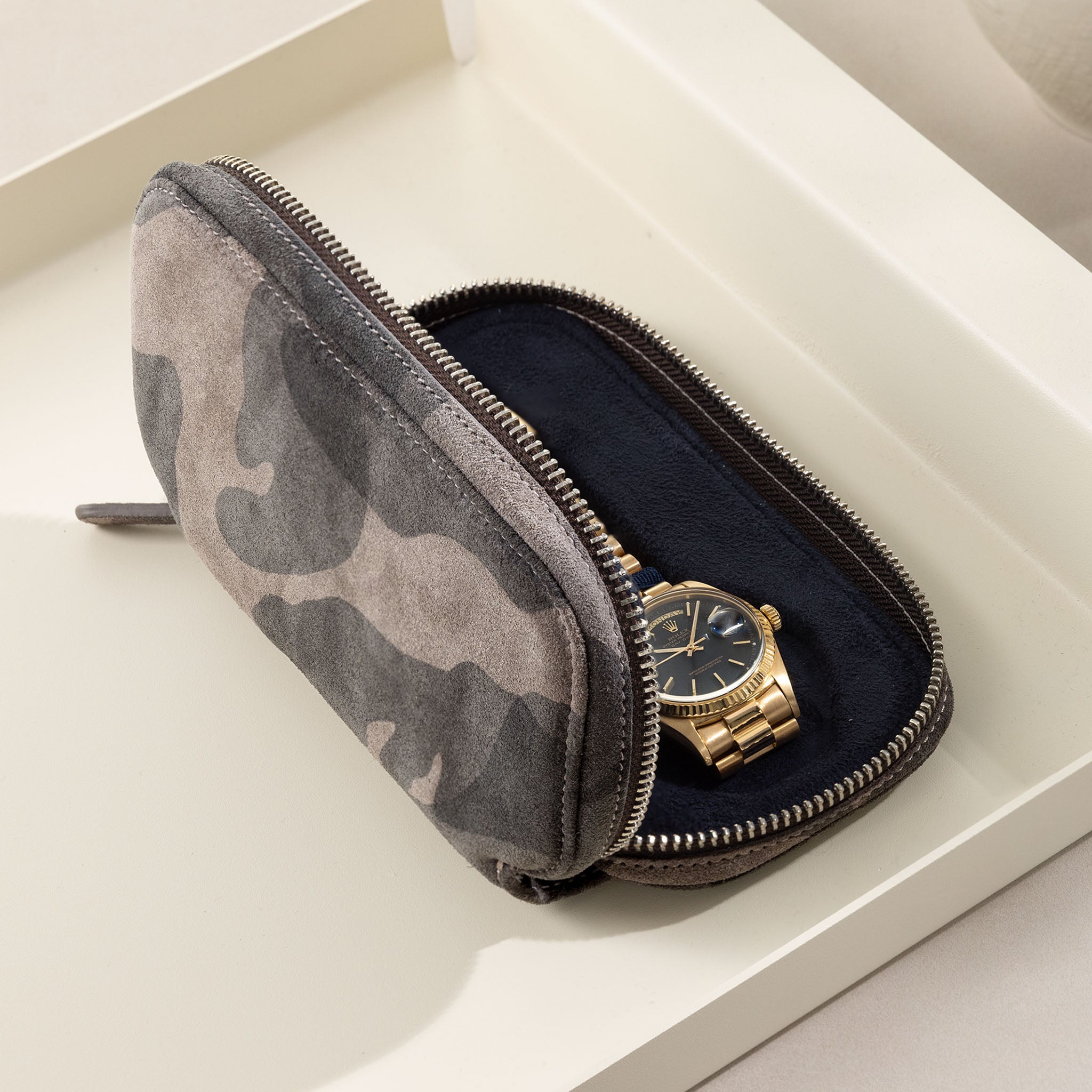 Zip Wildleder Uhrenetui Urban Camo