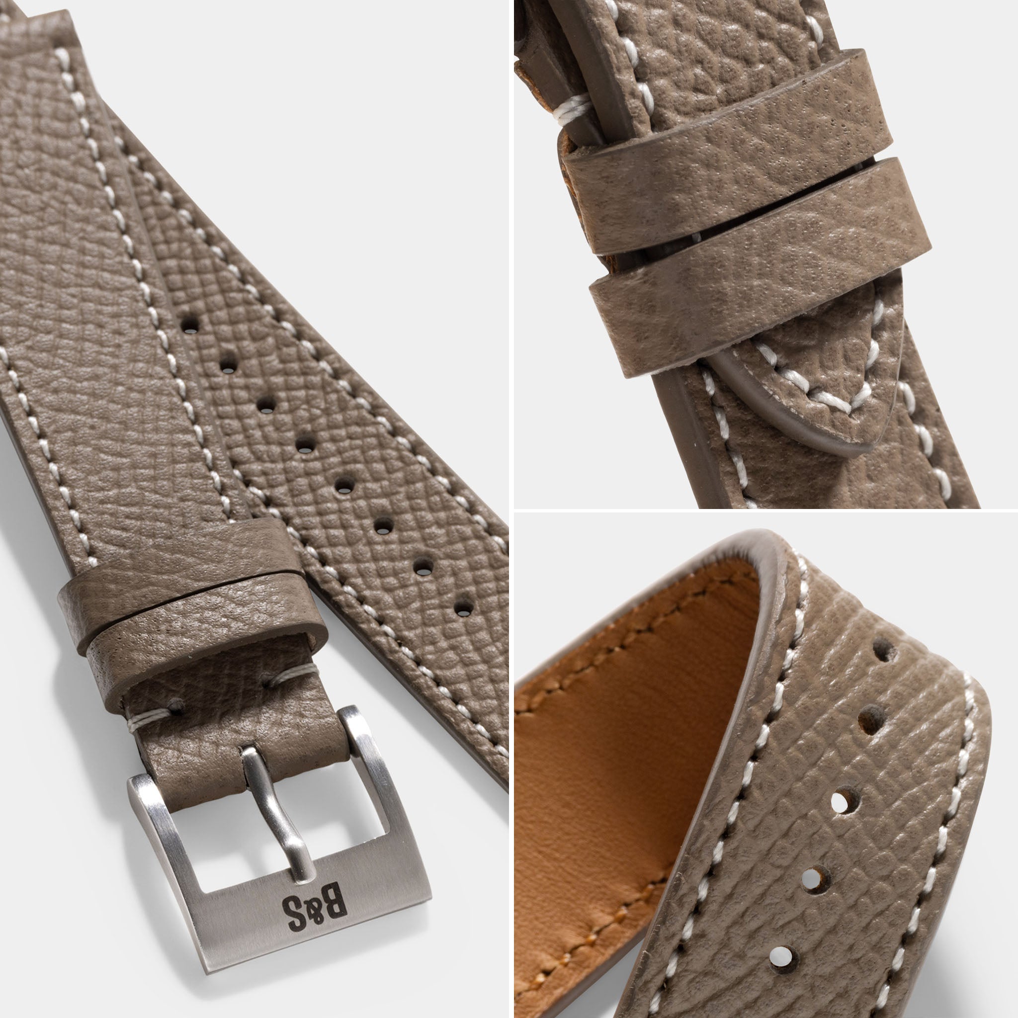 Marston Calf Taupe Grey Leather Watch Strap