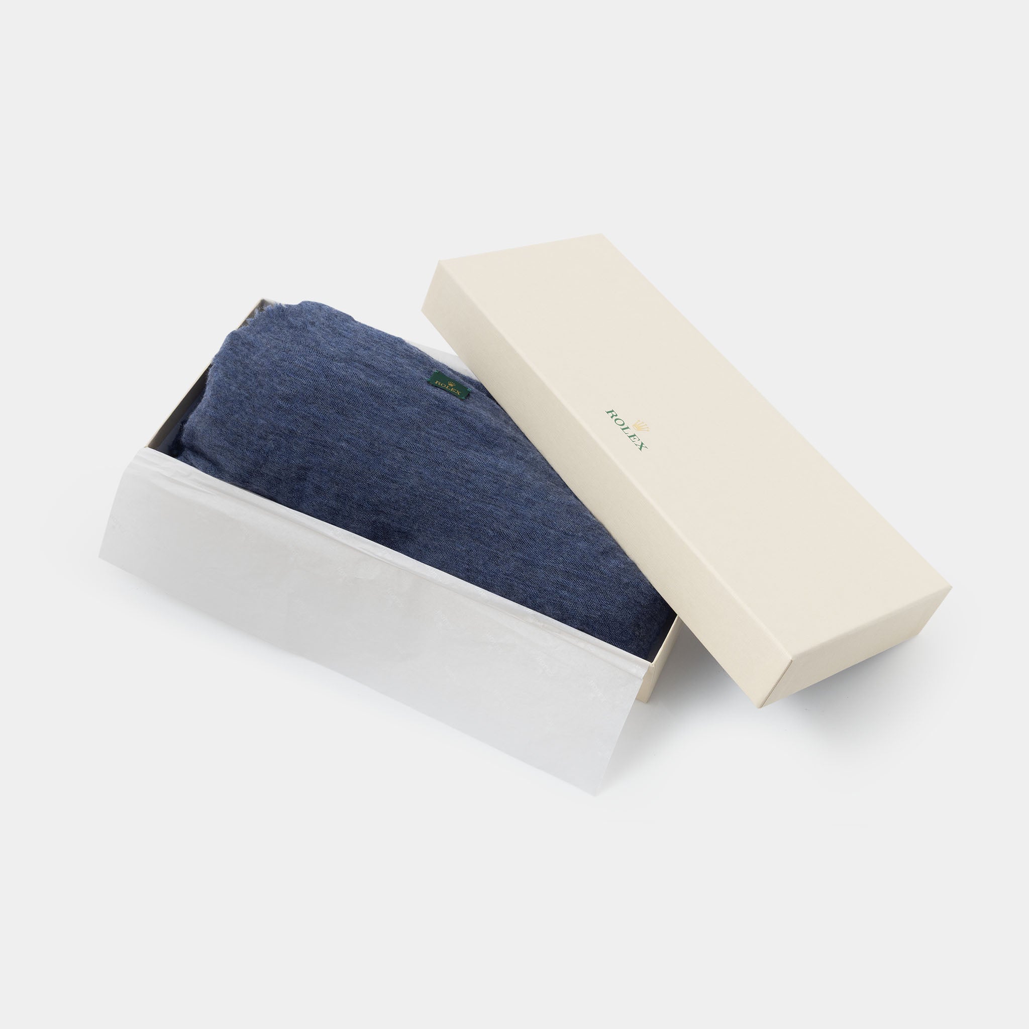Rolex Blue cashmere scarf