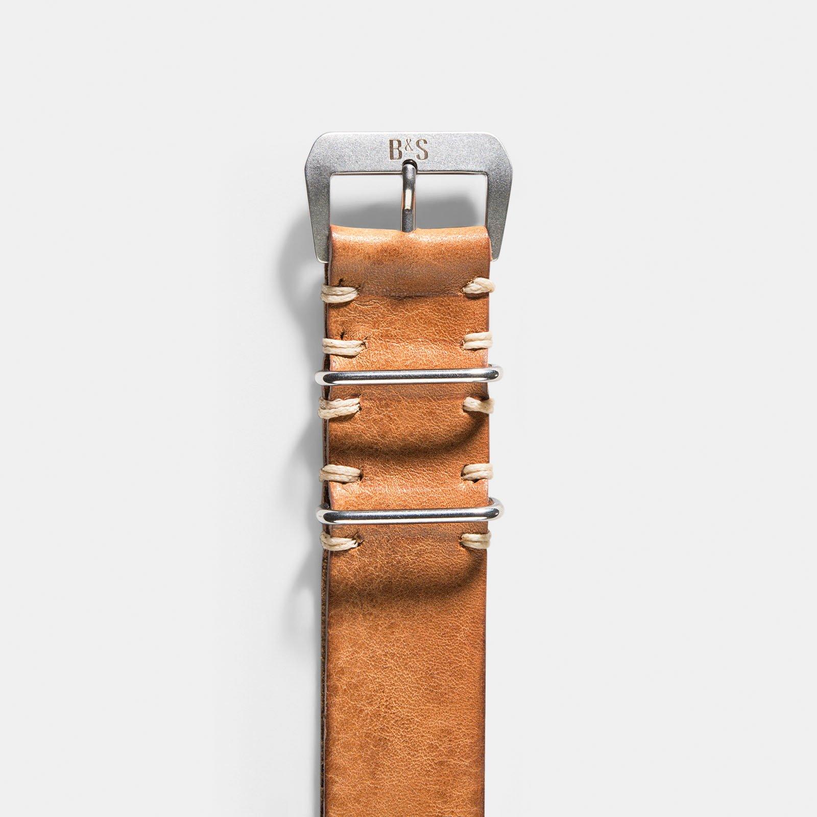 Uhrenarmband für Rolex Submariner 5513 & 1680 - Caramel Brown Single Pass Leather