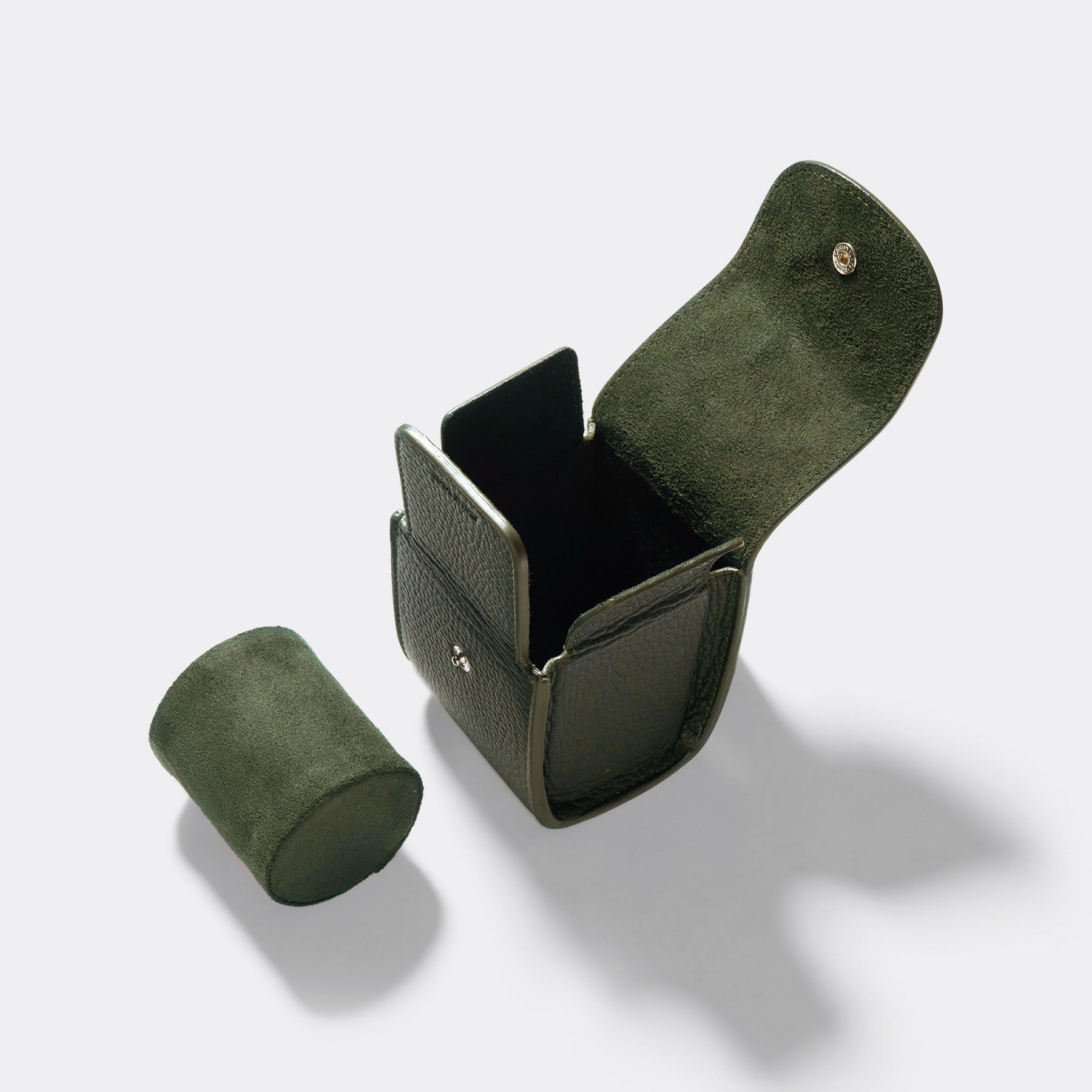 Cube Leder Uhrenbox Olive