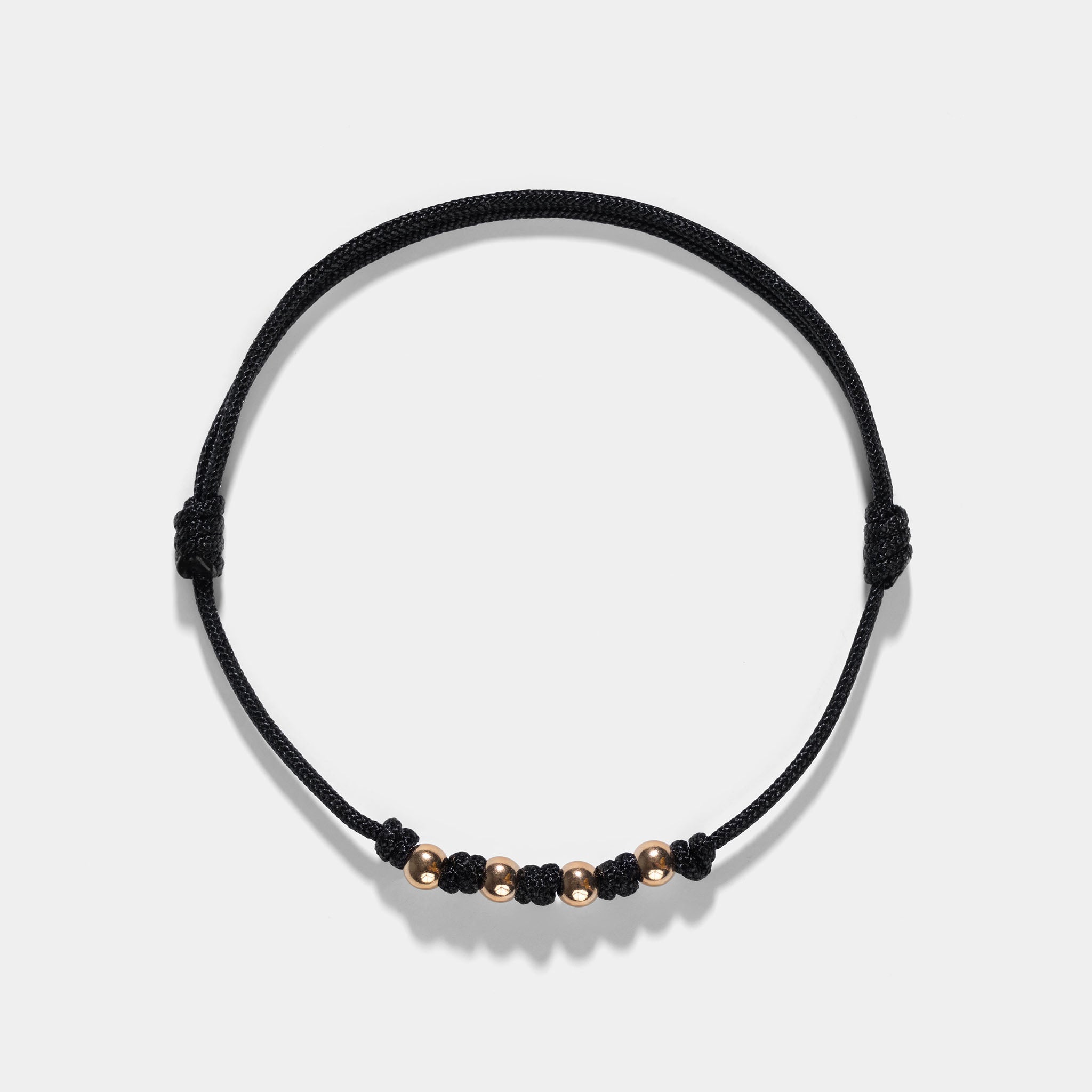 Oskar Gydell Nylon Cord With 4 Gold Beads 18K Black