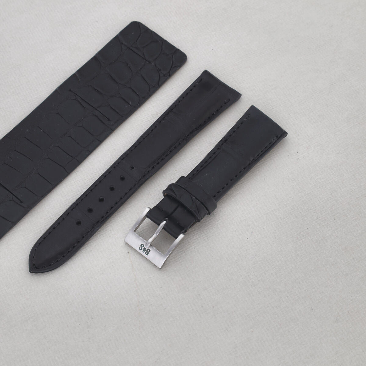 Sample Sale - Newman Black Croco Leather Watch Strap - 20mm