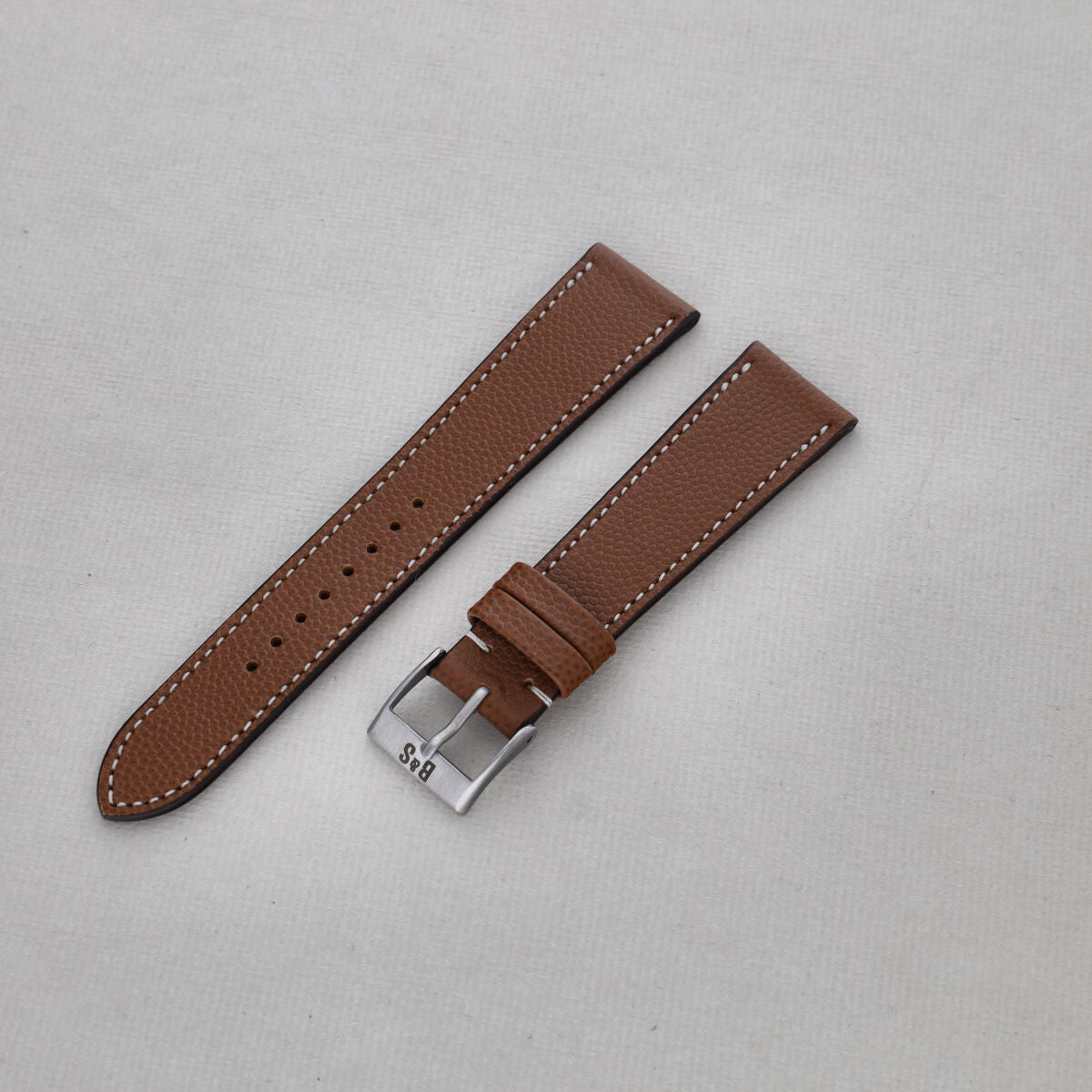 Sample Sale - Pebbled Brown Leather Watch Strap - 20mm