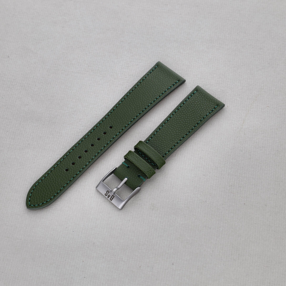 Sample Sale - Pebbled Green Leather Watch Strap - 20mm