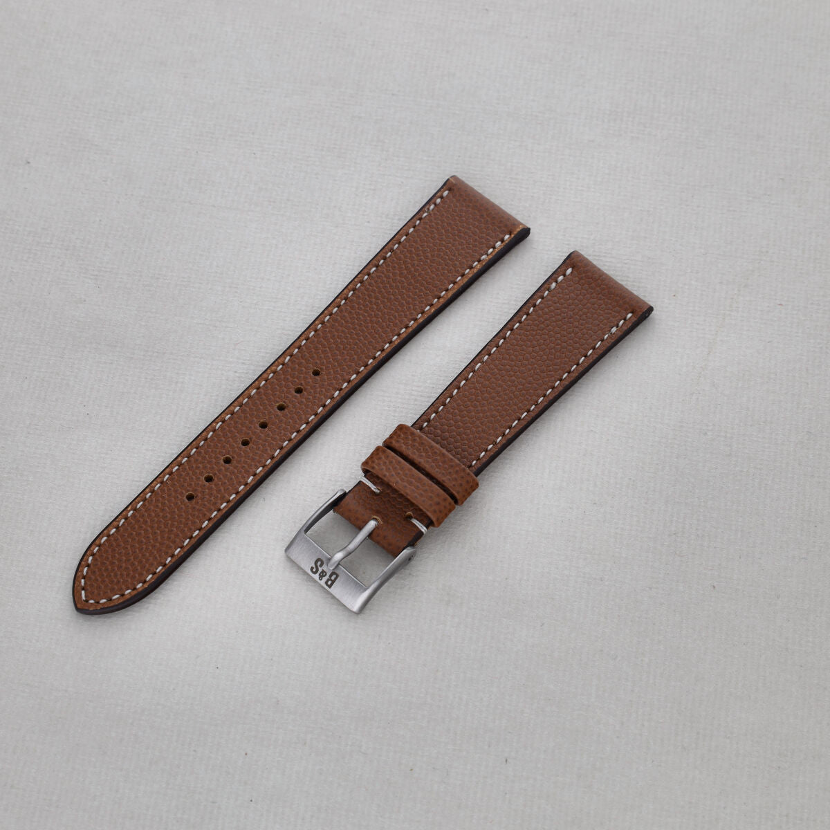 Sample Sale - Pebbled Brown Leather Watch Strap - 20mm