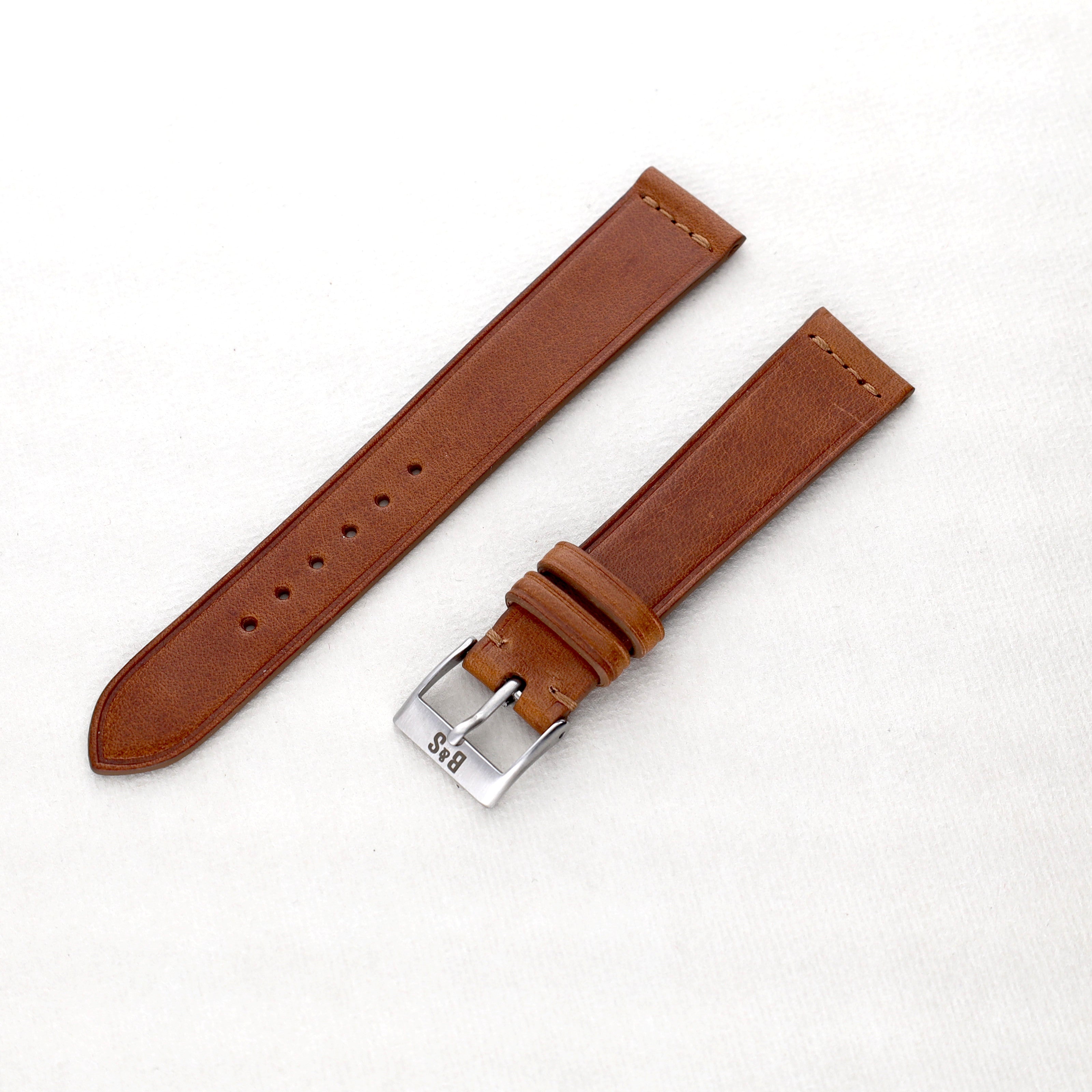 Sample Sale - Siena Brown Extra Thin Leather Watch Strap - 20mm