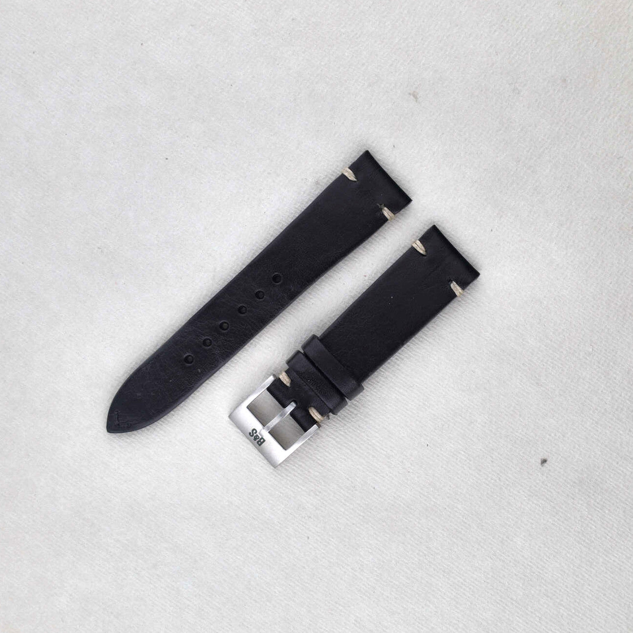 Sample Sale - Black Leather Watch Strap - 19mm - Short