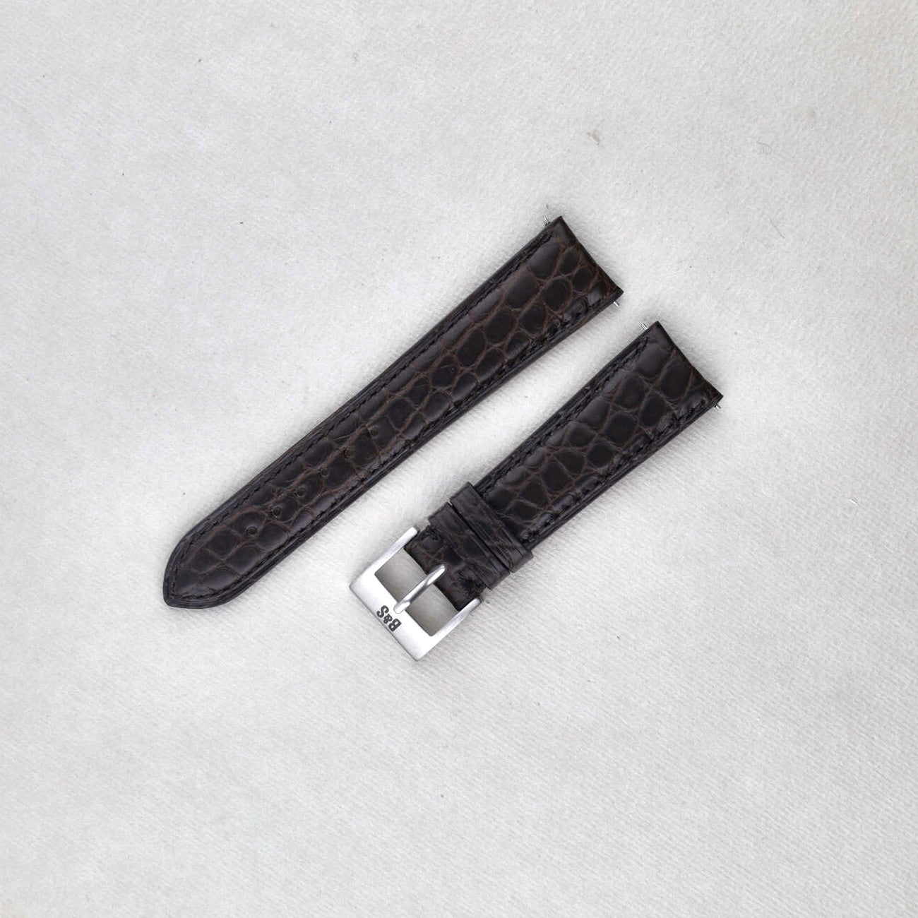 Sample Sale - Dark Brown Alligator Leather Watch Strap - 19mm - Short