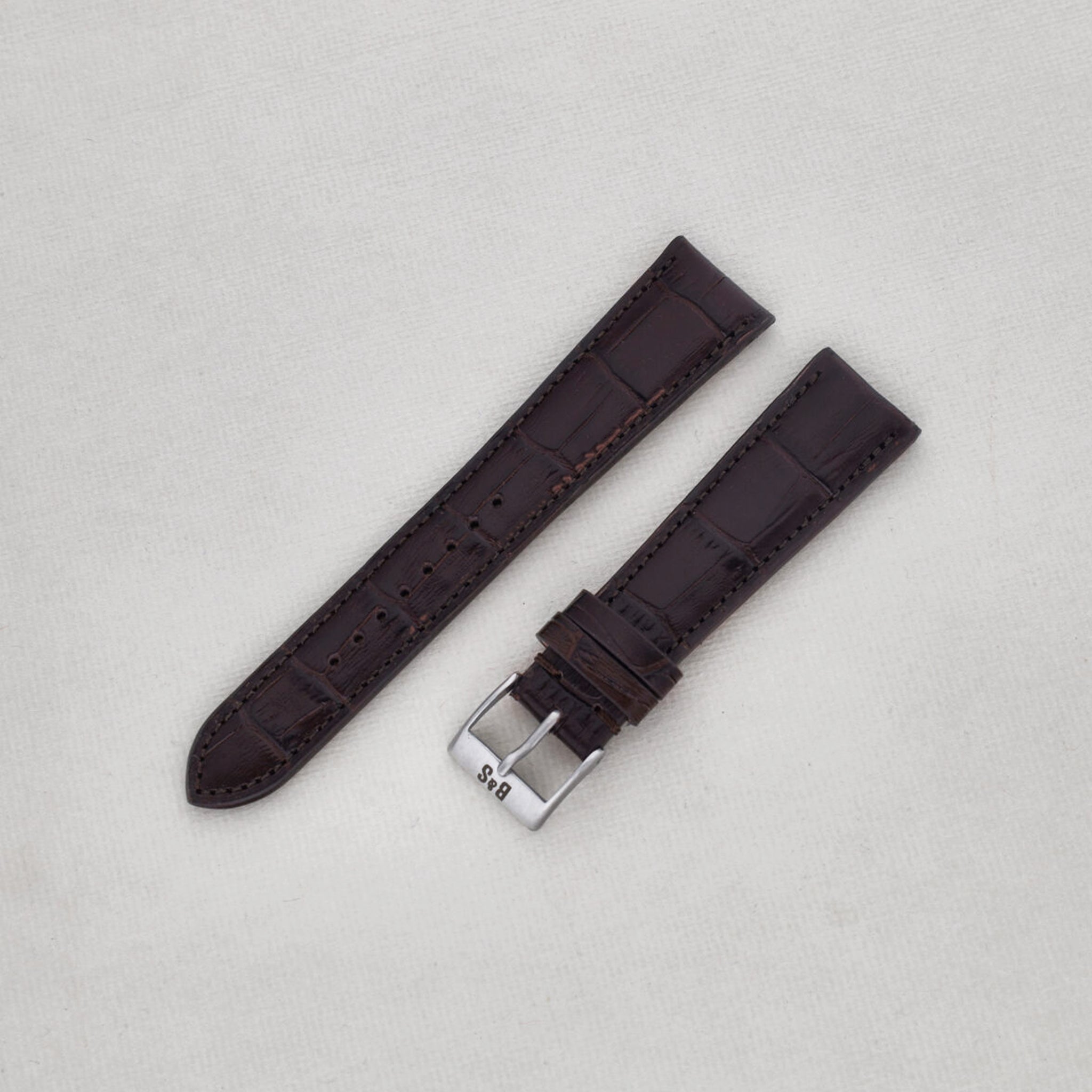 Sample Sale - Brown Croco Leather Watch Strap - 20mm