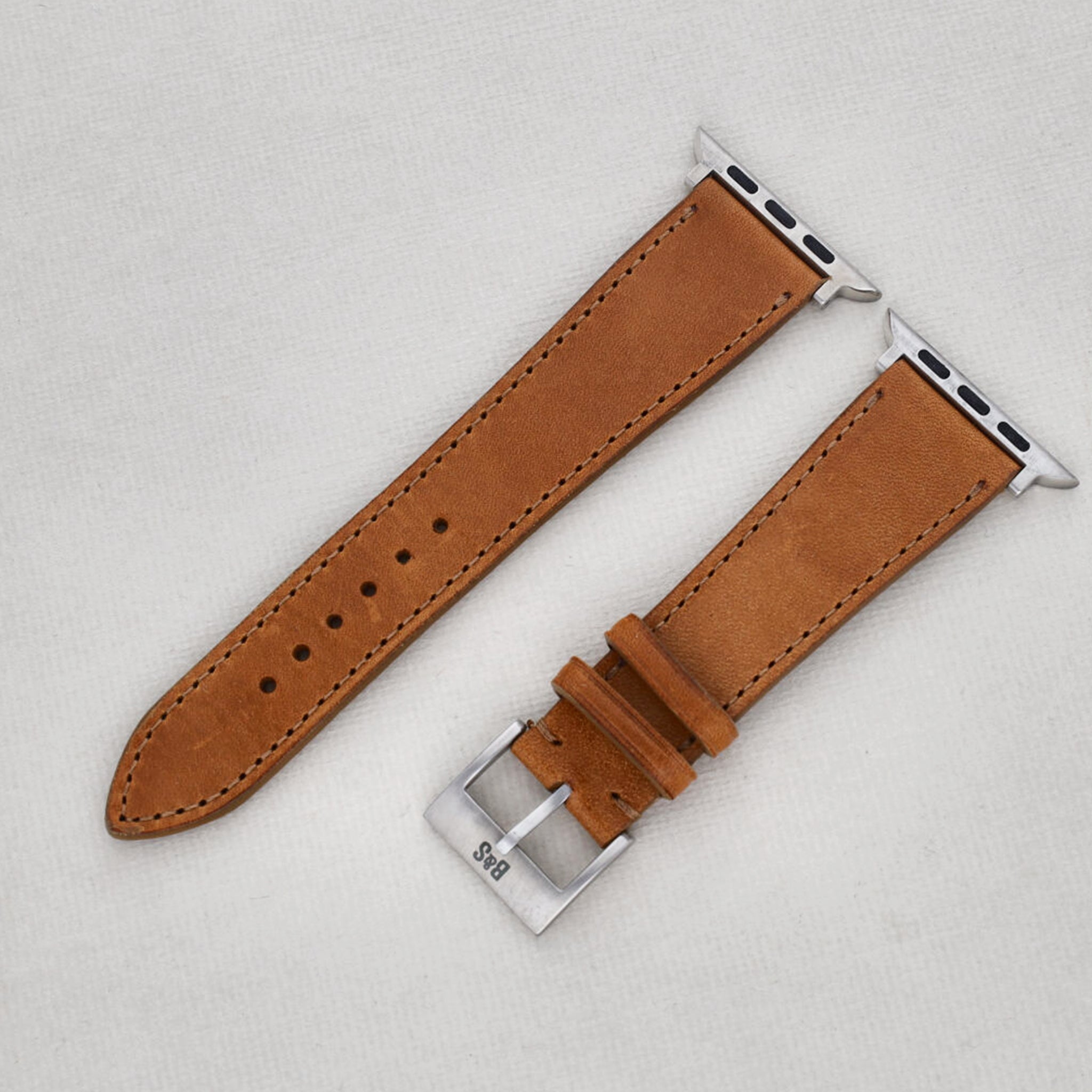 Sample Sale - Gilt Brown Tonal Leather Watch Strap - 22mm