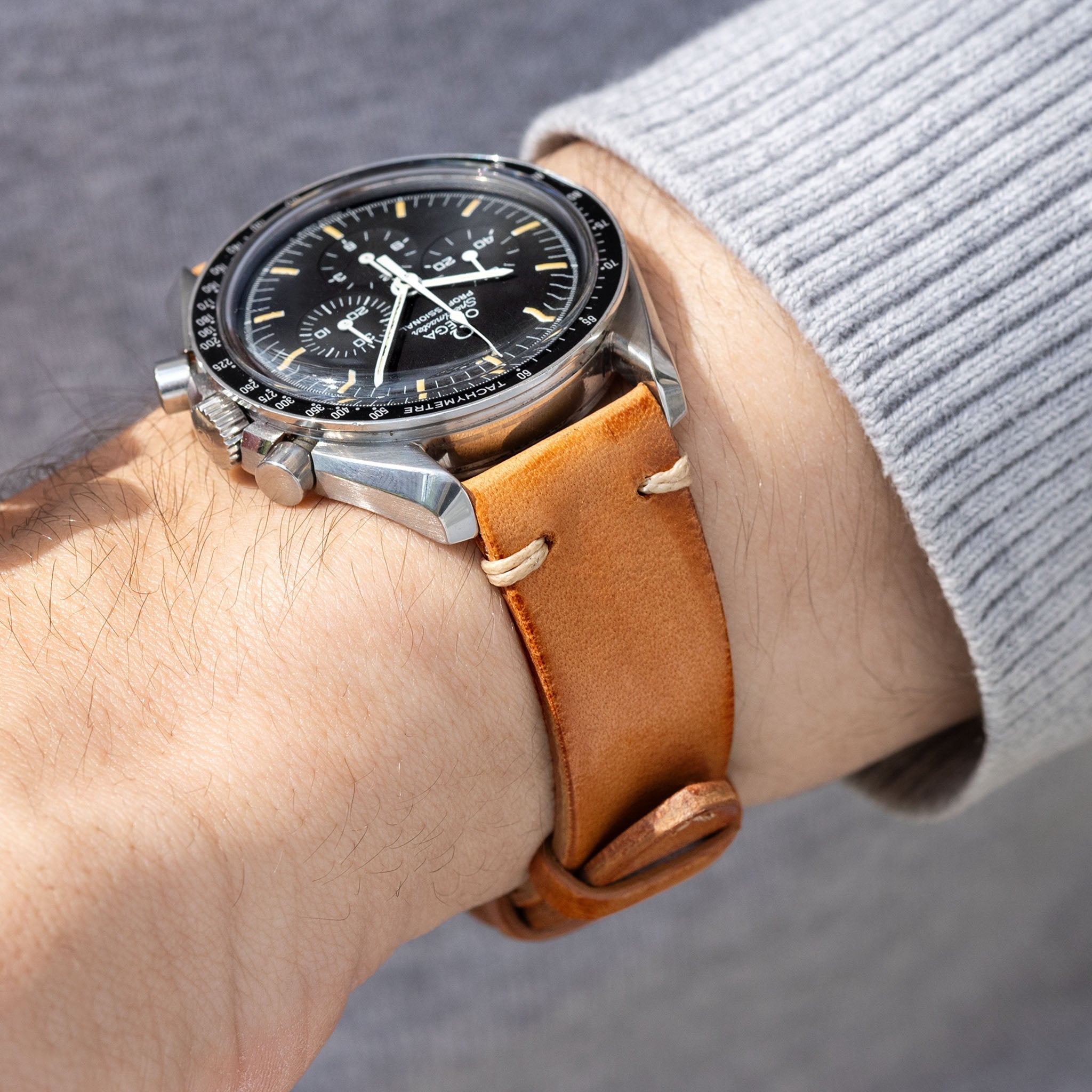 Strap for Omega Speedmaster Professional - Caramel Brown Leather