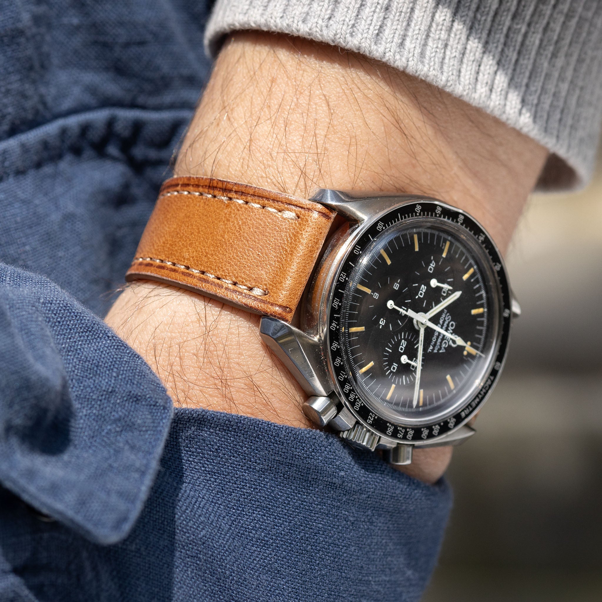 Strap for Omega Speedmaster Professional Brown Retro Leather