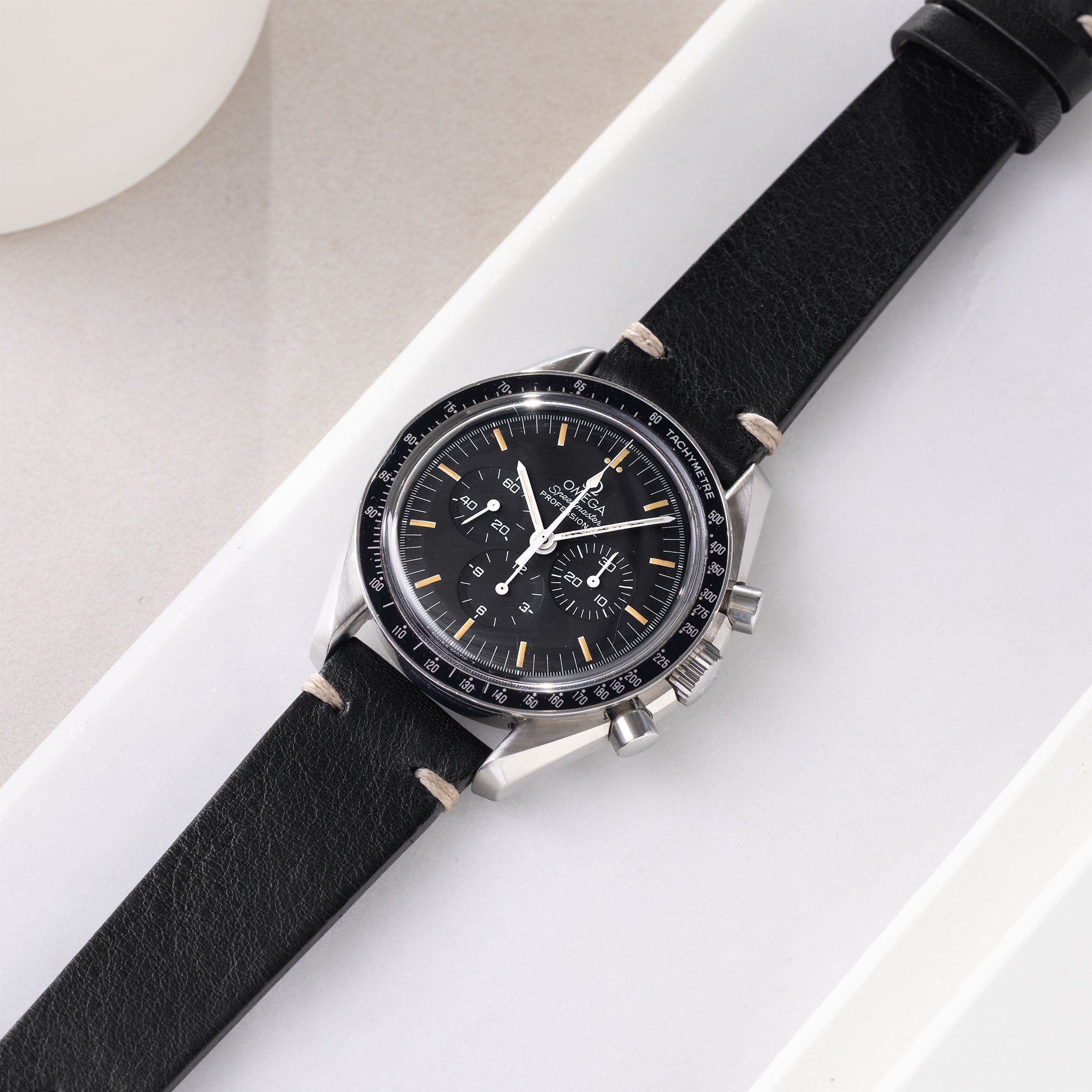 Strap for Omega Speedmaster Professional - Vintage Black Leather