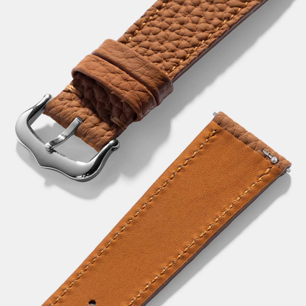 Grana Cognac Brown Tonal Leather Watch Strap
