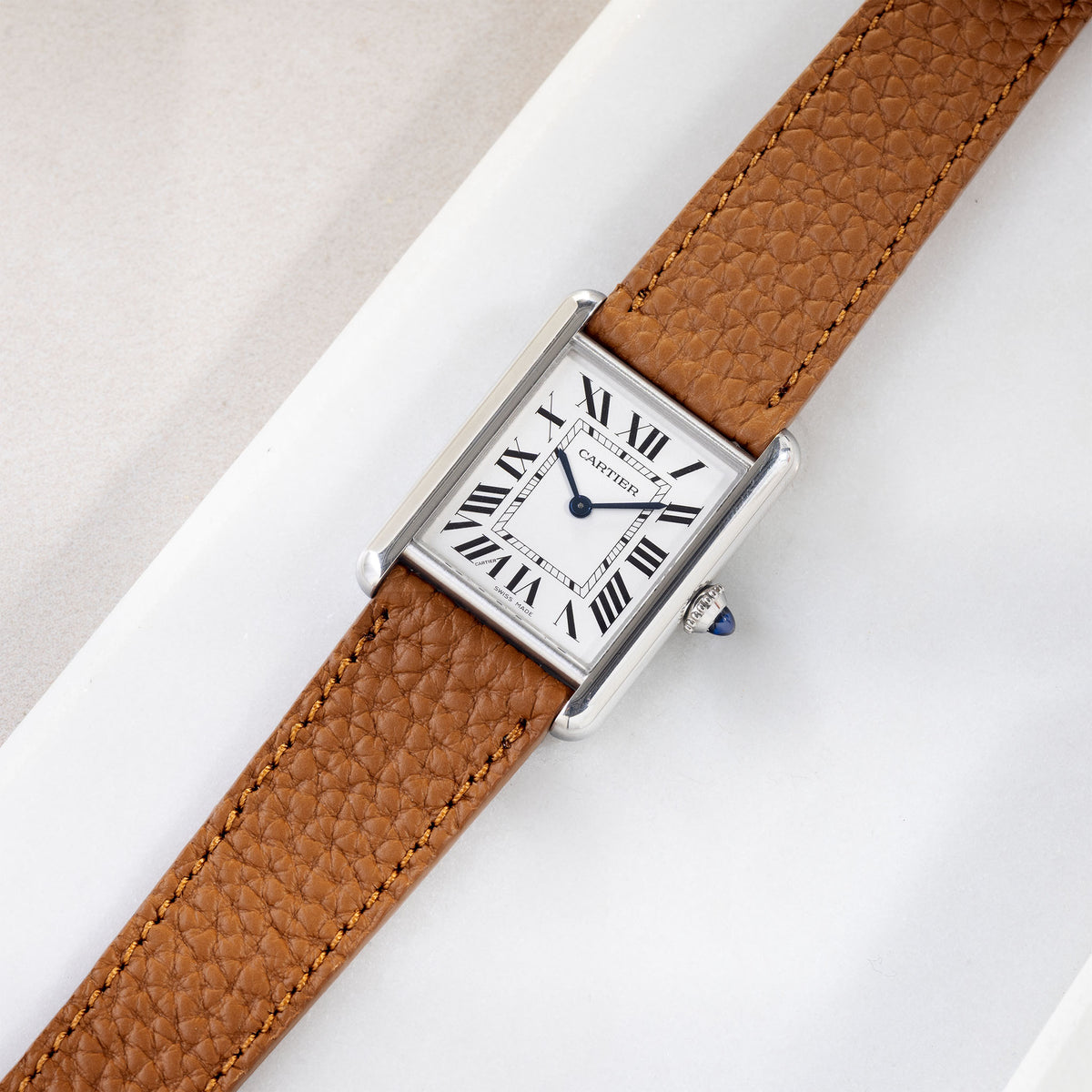Grana Cognac Brown Tonal Leather Watch Strap