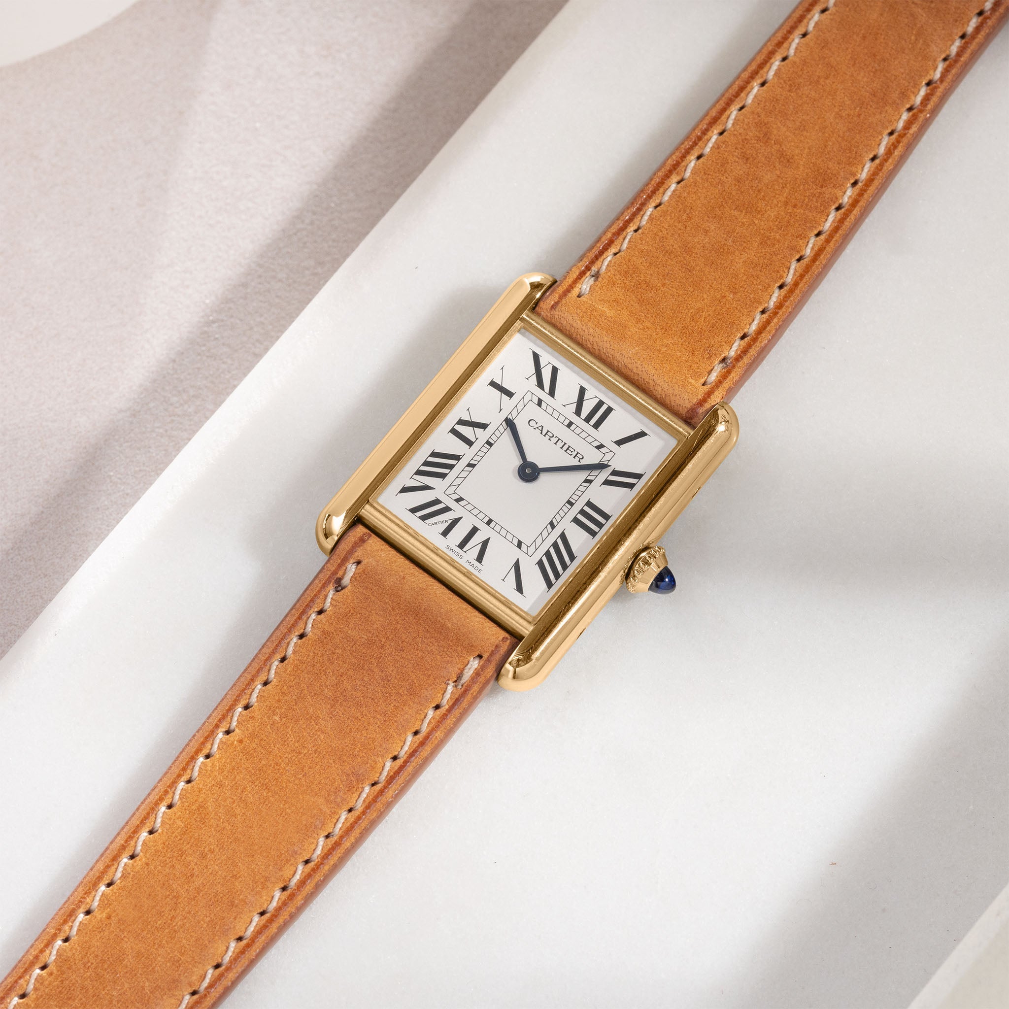 Uhrenarmband für Cartier Tank Louis (2021-2024) - The Durham Cognac