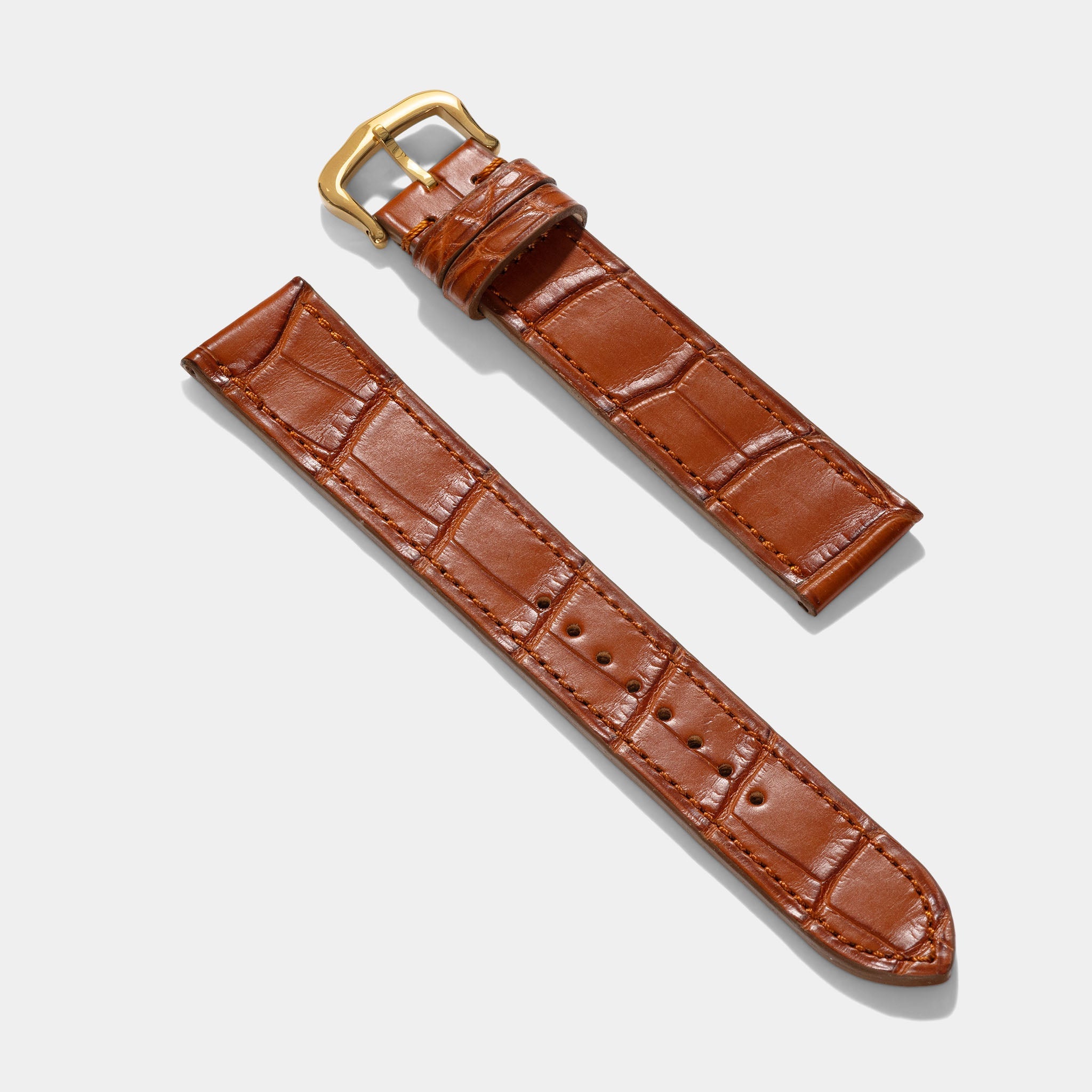 Uhrenarmband für Cartier 17.5mm - The Cognac Alligator Full Cut