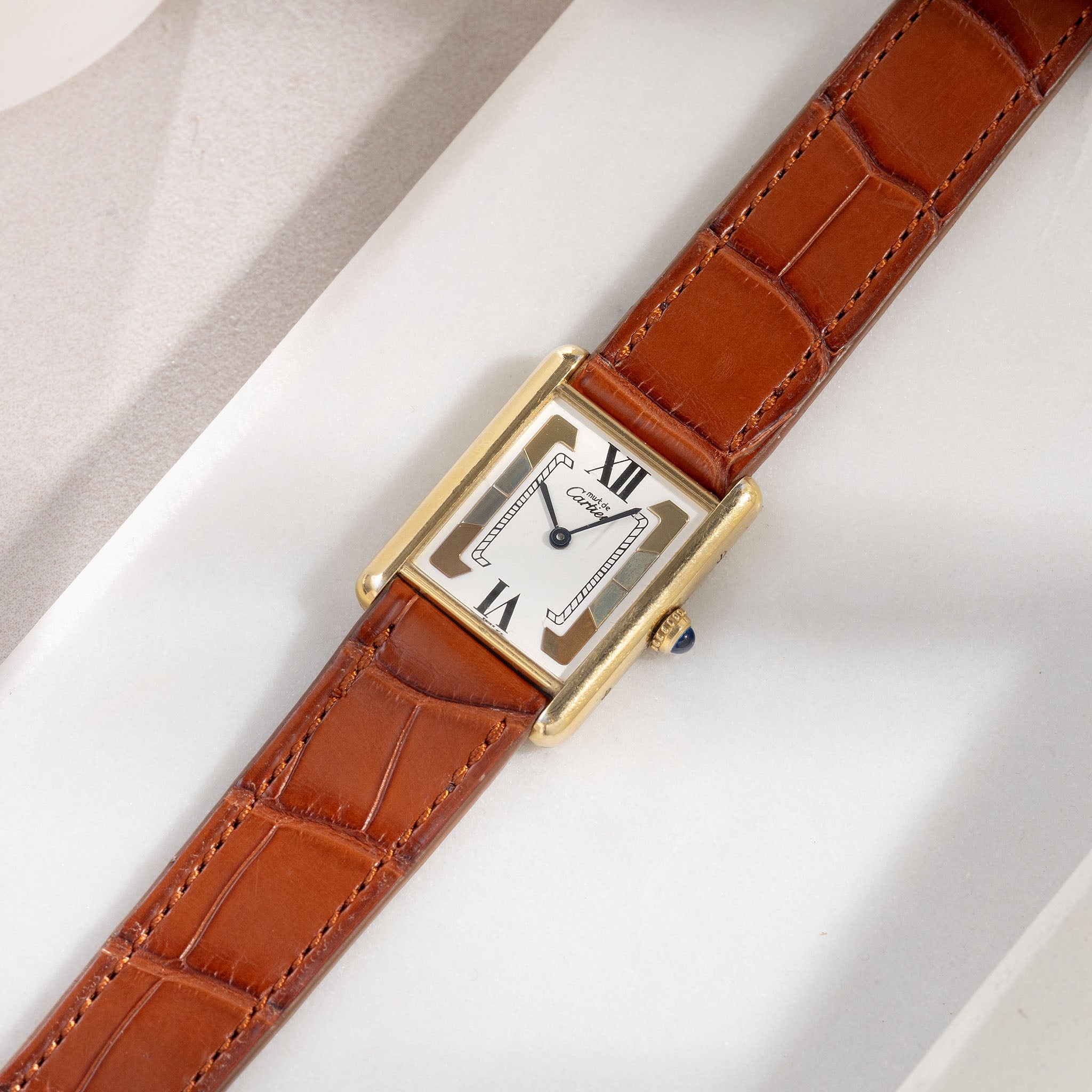 Uhrenarmband für Cartier 17.5mm - The Cognac Alligator Full Cut
