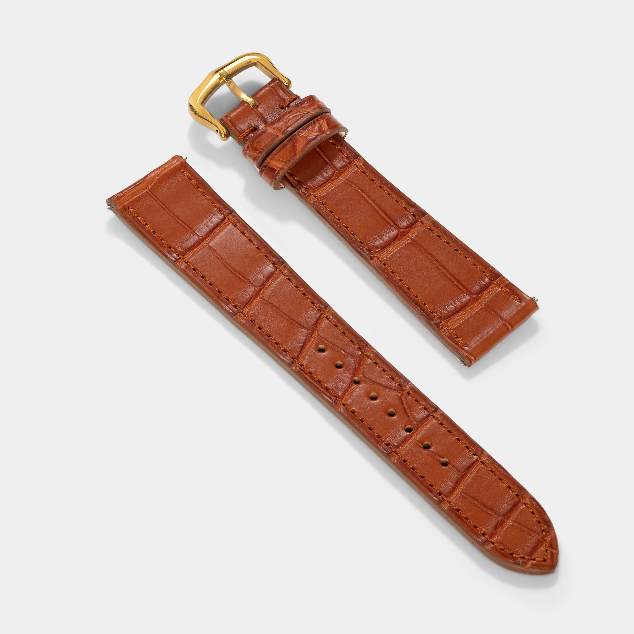 Uhrenarmband für Cartier Tank Louis (2021-2024) - The Cognac Alligator Full Cut