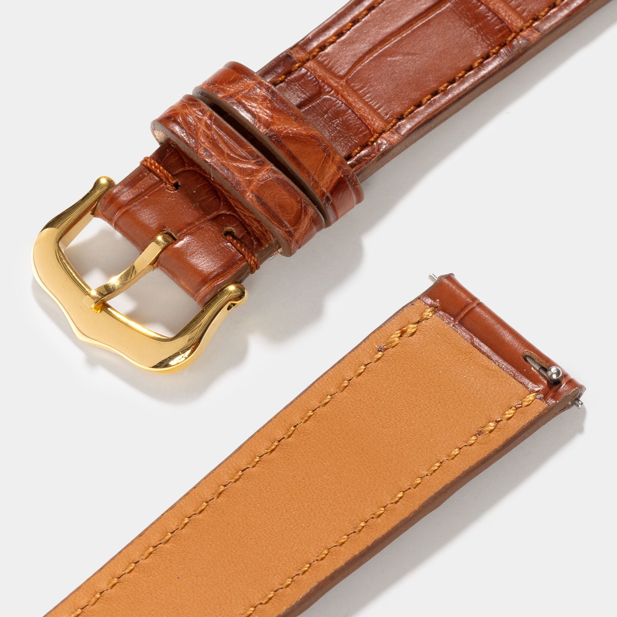 Uhrenarmband für Cartier Tank Louis (2021-2024) - The Cognac Alligator Full Cut