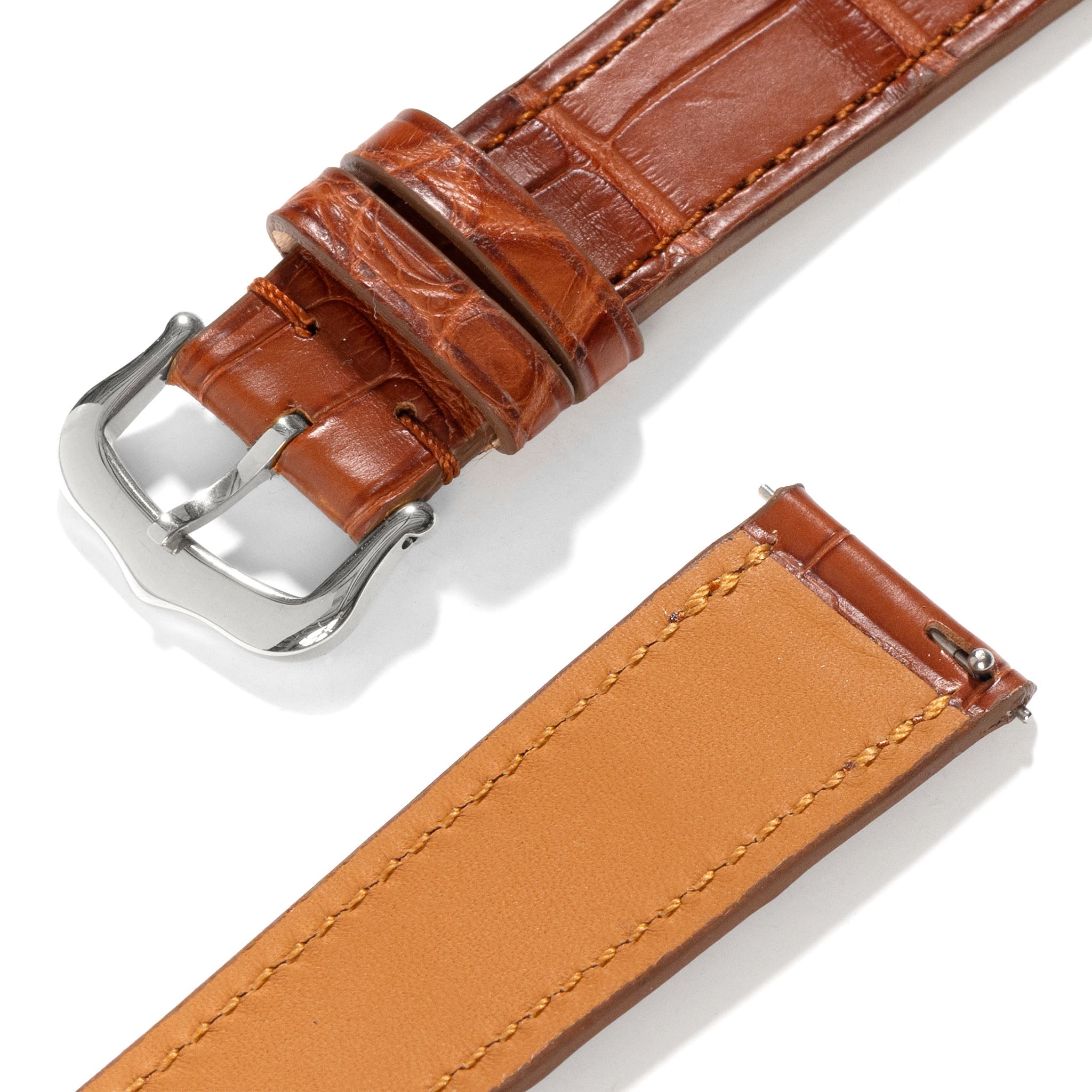Uhrenarmband für Cartier Tank Must (2021-2024) - The Cognac Alligator Full Cut