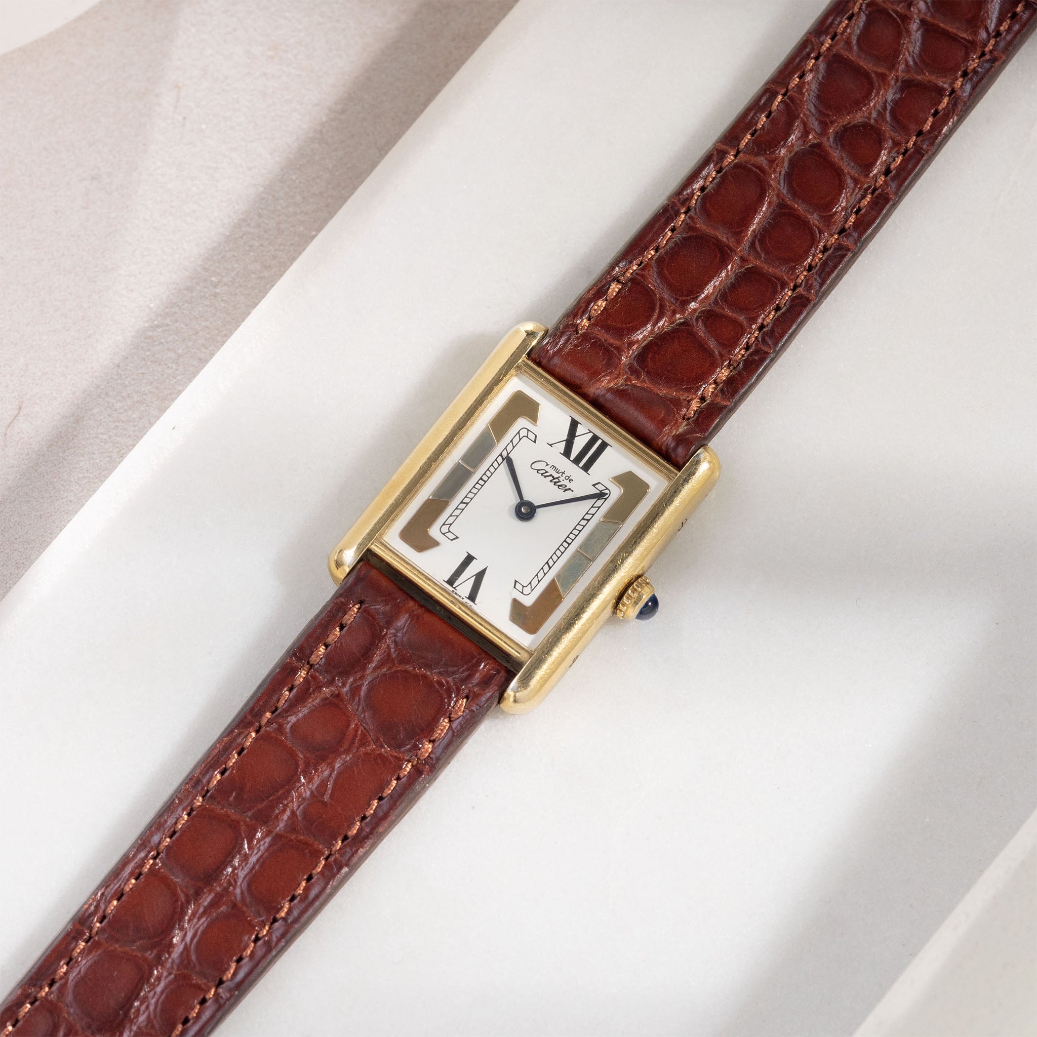 Uhrenarmband für Cartier 17.5mm - The Dark Bown Alligator