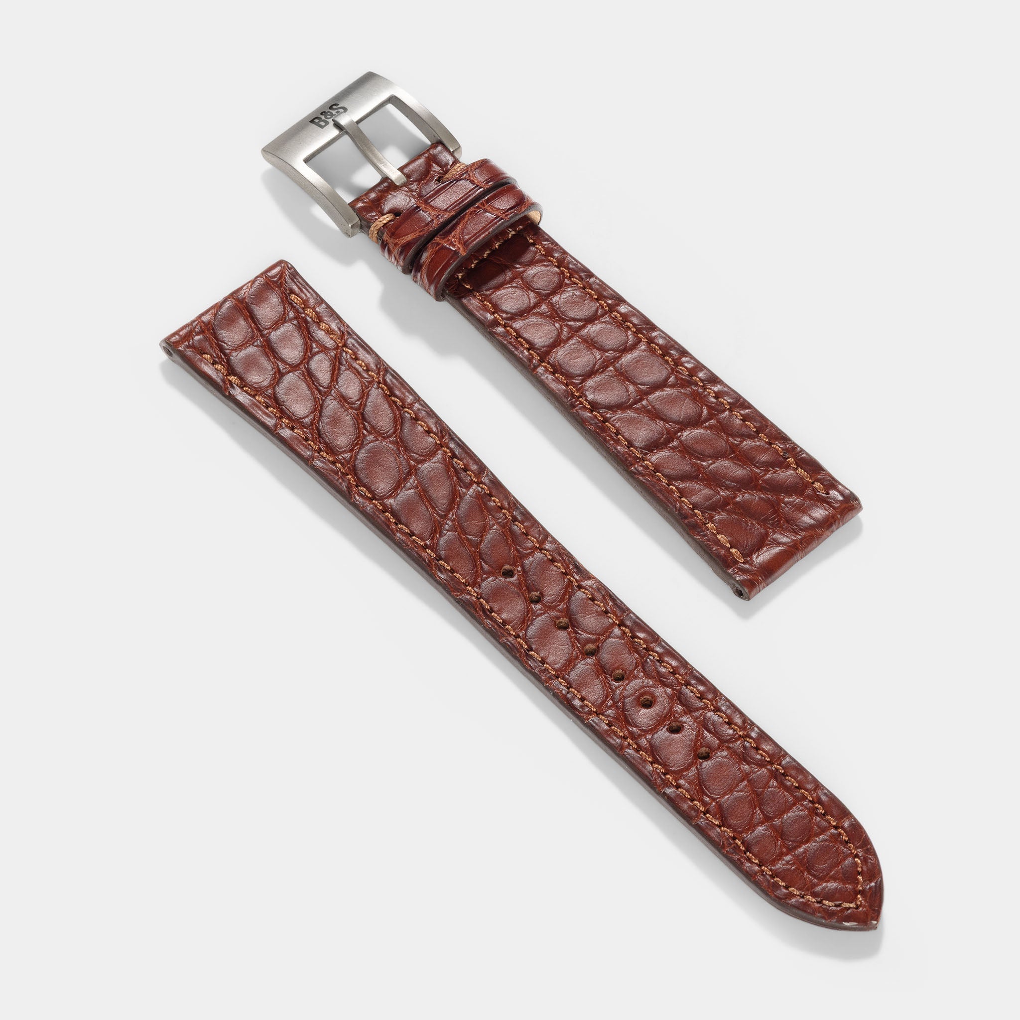 Dark Brown Alligator Leather Watch Strap